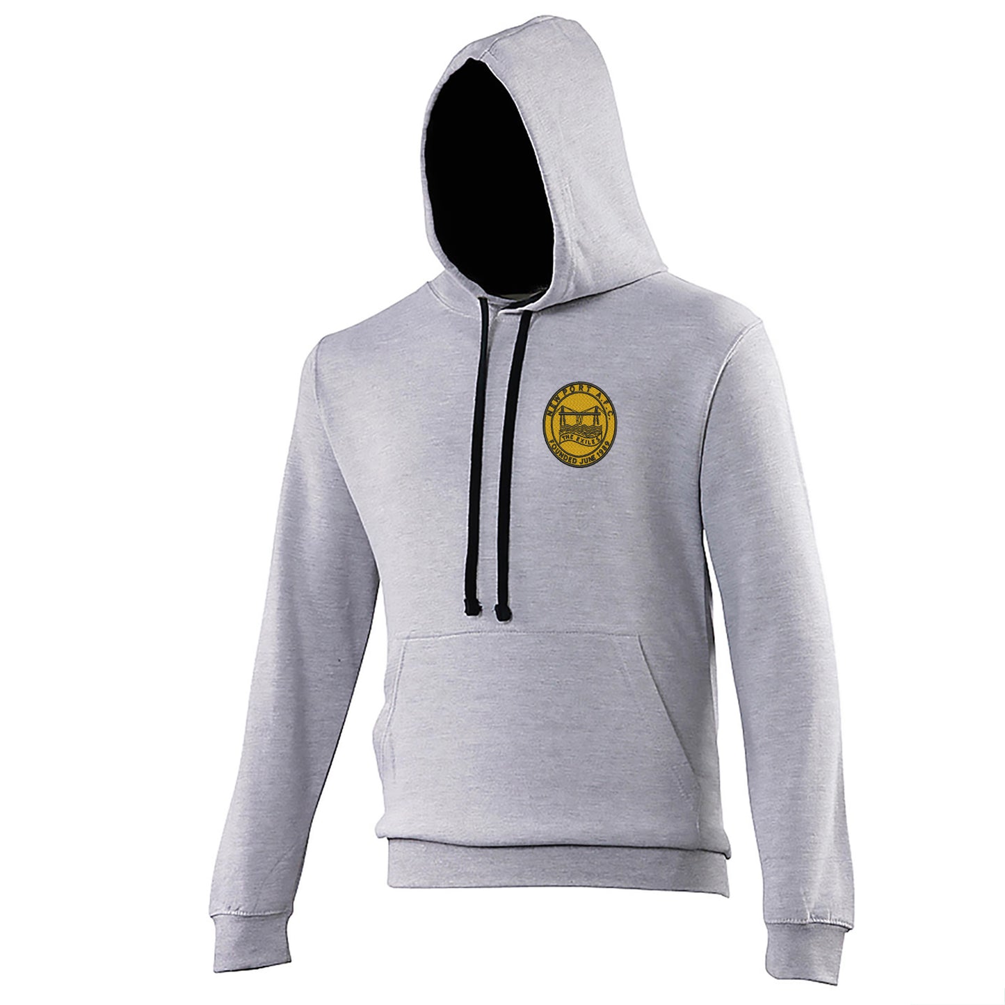 Retro Newport 1989 Embroidered Contrast Hoodie