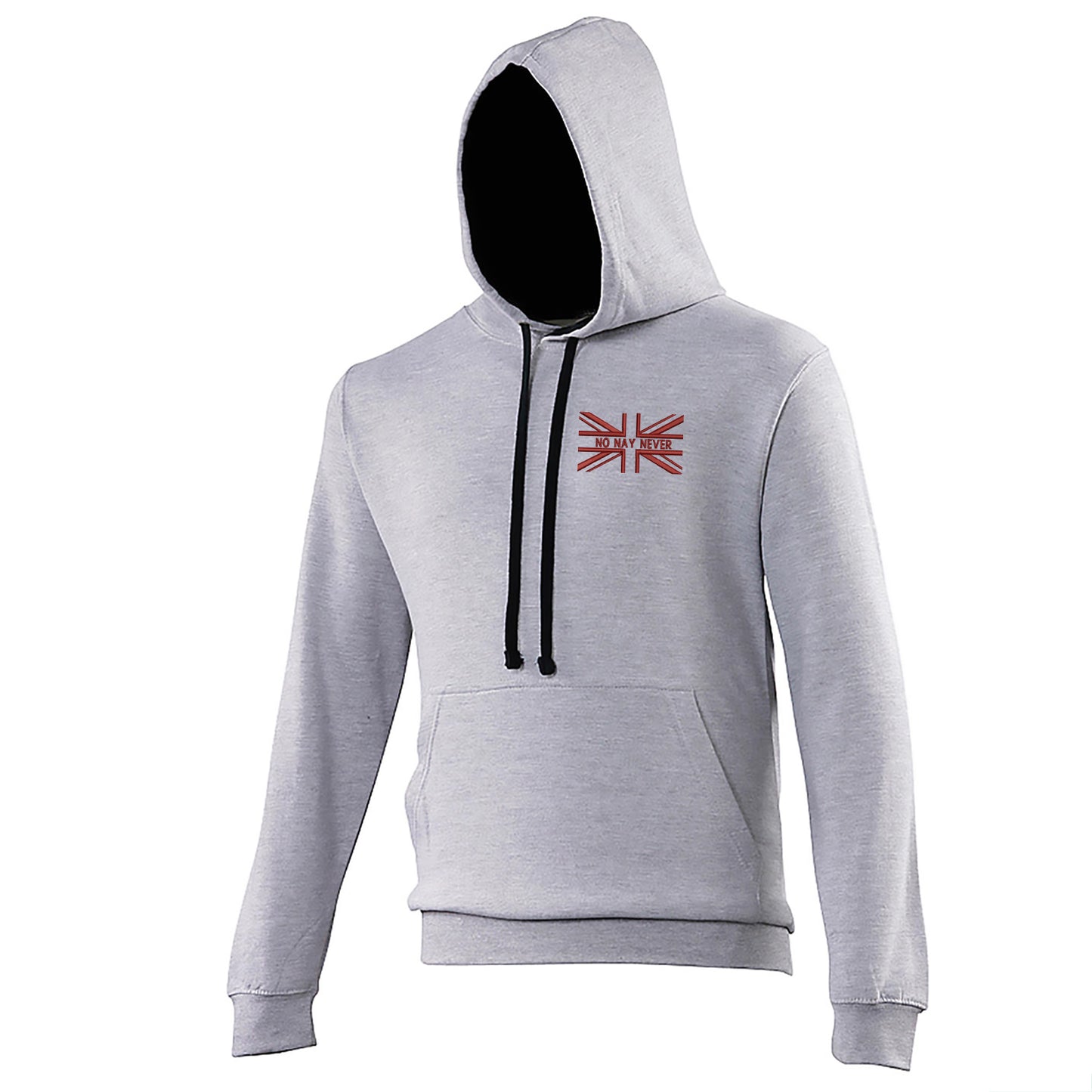 No Nay Never Union Jack Embroidered Contrast Hoodie