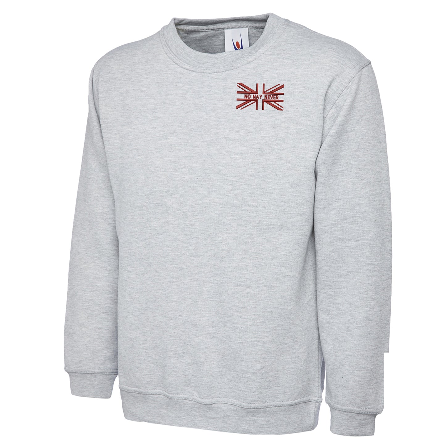 No Nay Never Union Jack Embroidered Classic Sweatshirt
