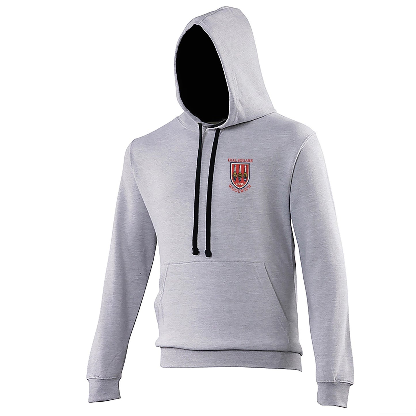 Retro Dial Square Embroidered Contrast Hoodie