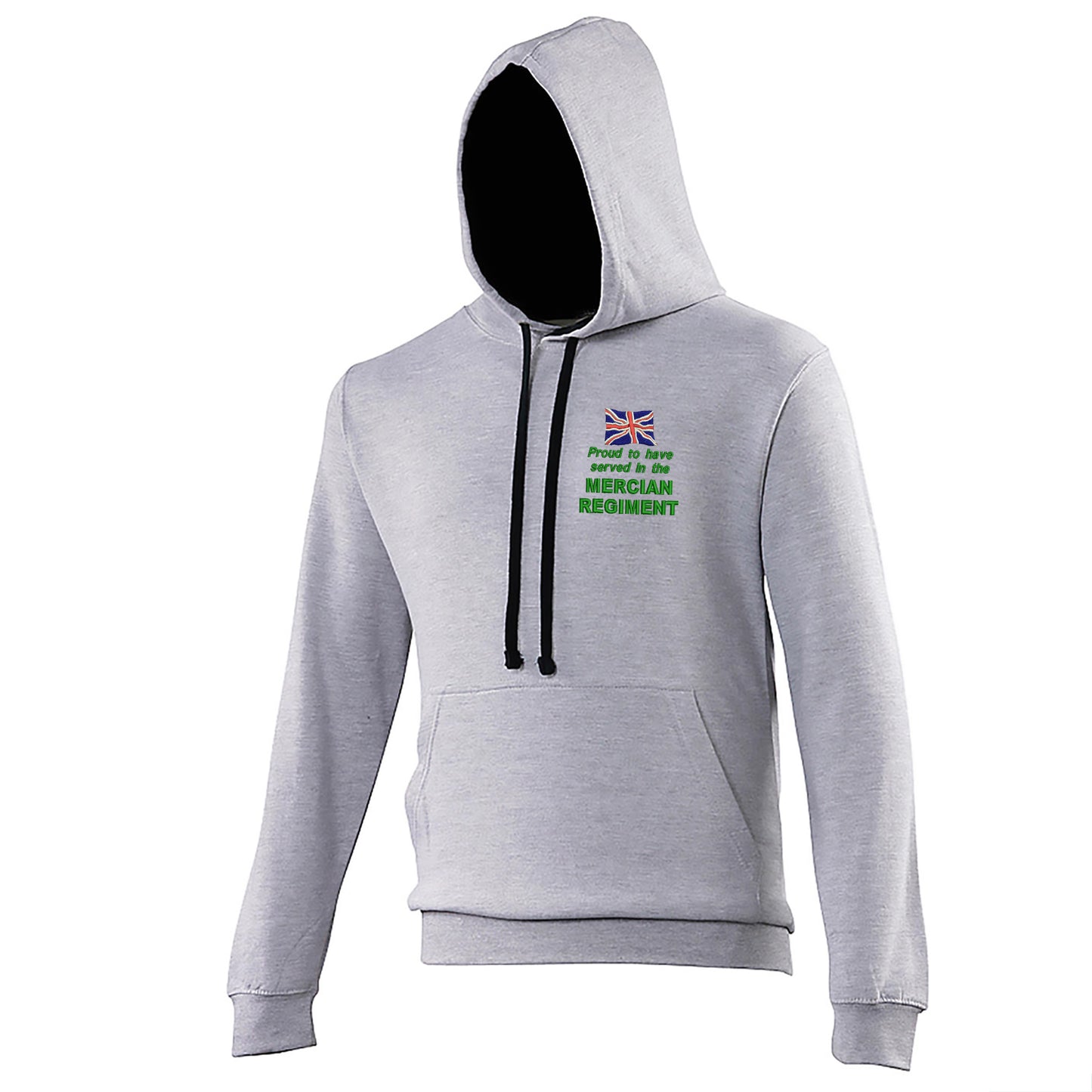 Proud to Have Served in The Mercian Regiment Embroidered Contrast Hoodie