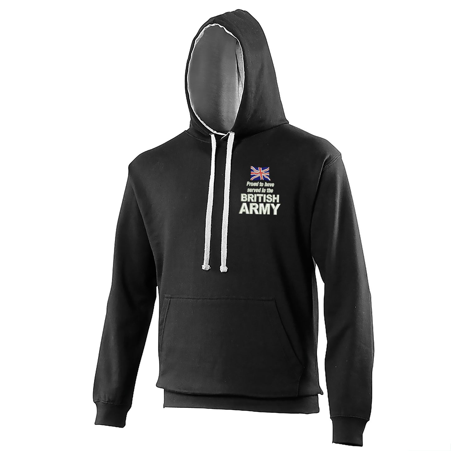 Proud to Have Served in The British Army Embroidered Contrast Hoodie