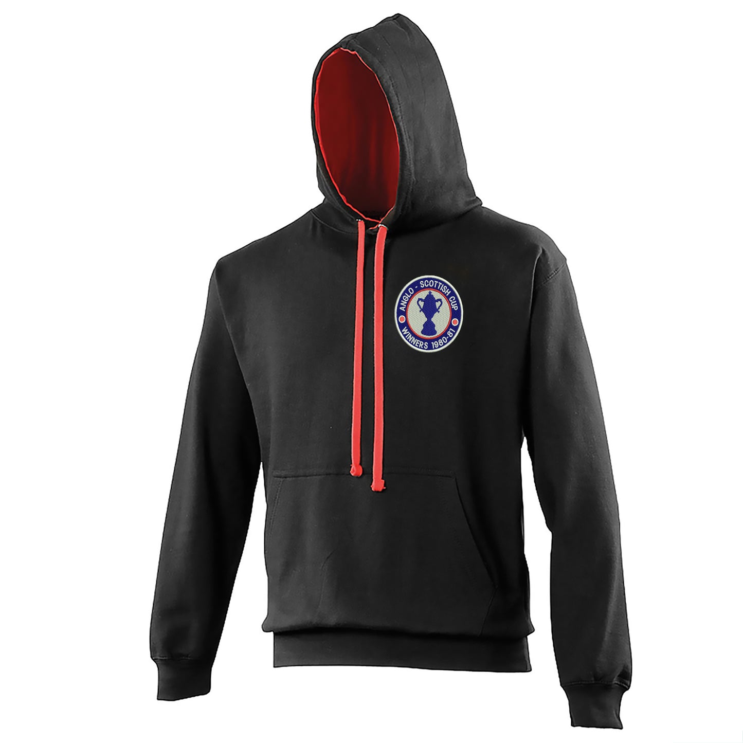 Retro Chesterfield Anglo-Scottish Cup Winners 1981 Embroidered Contrast Hoodie