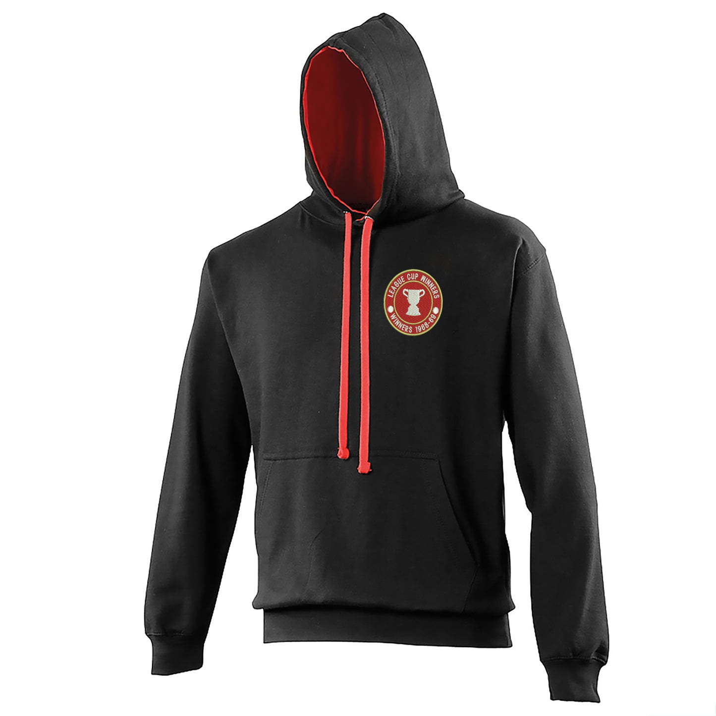 Retro Swindon Town Football League Cup Winners 1969 Embroidered Contrast Hoodie