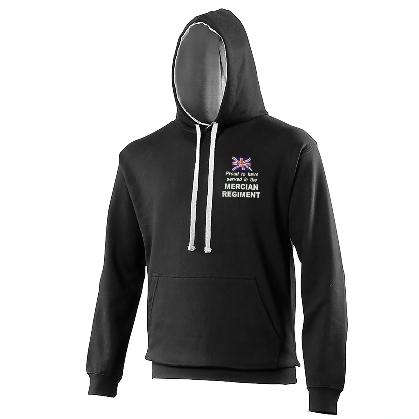Proud to Have Served in The Mercian Regiment Embroidered Contrast Hoodie