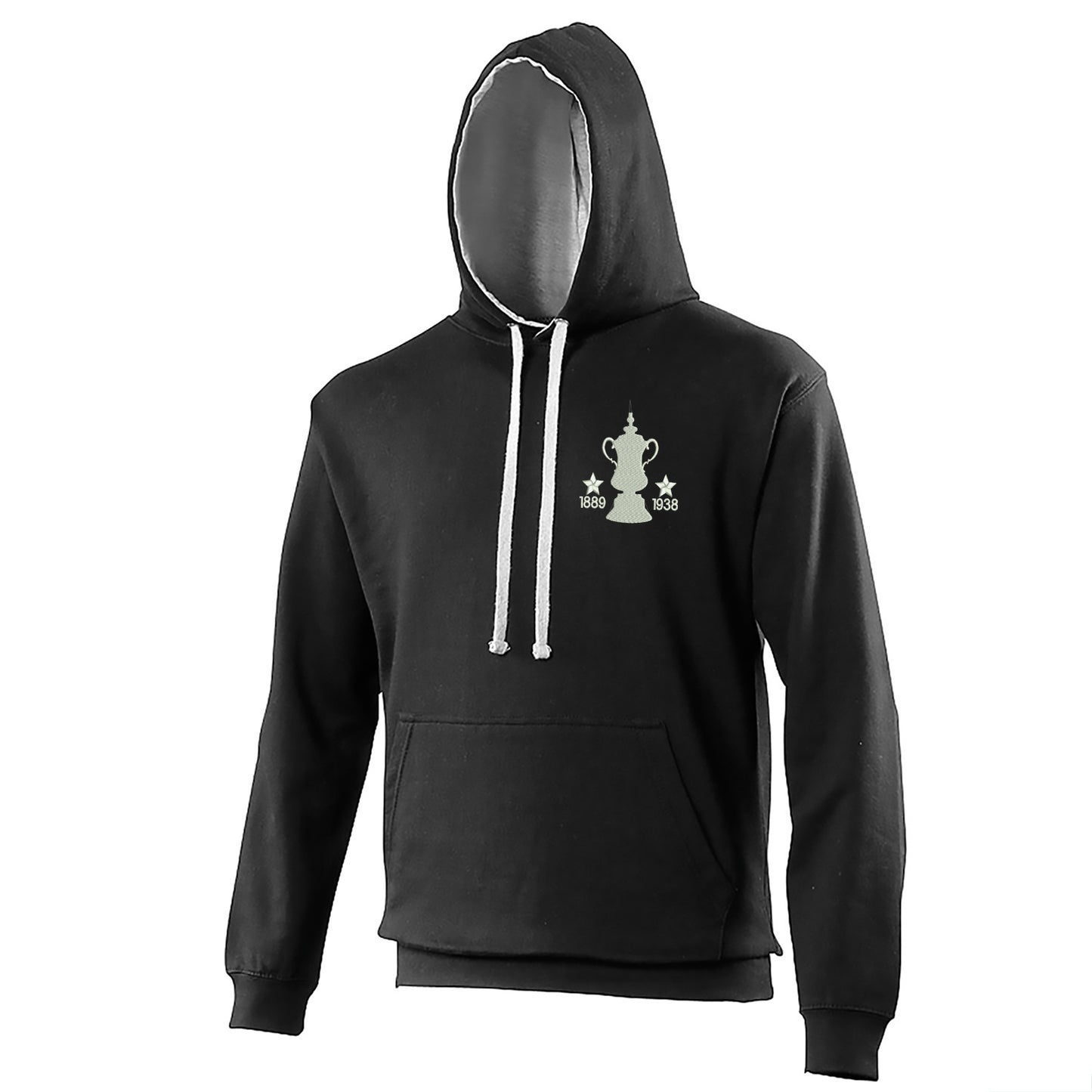 Retro Preston Two Time Cup Winners Embroidered Contrast Hoodie