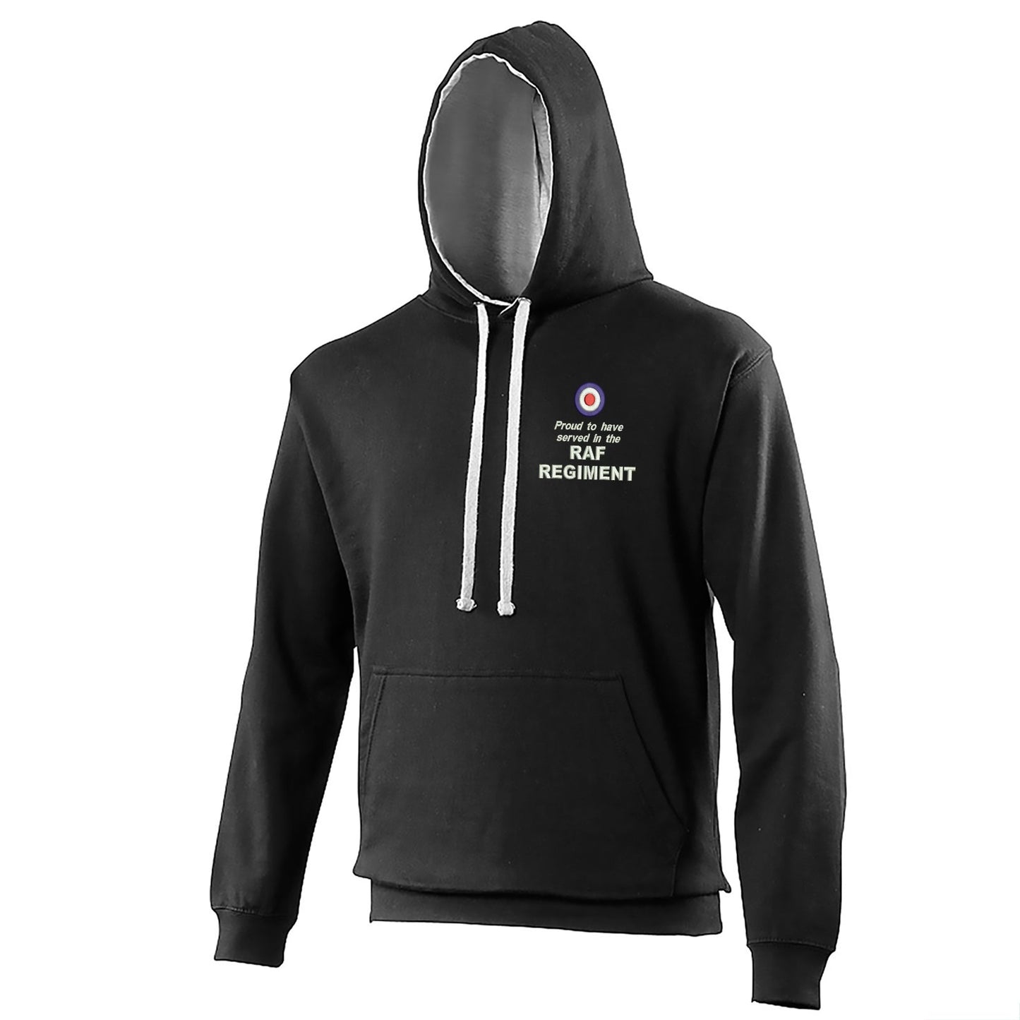 Proud to Have Served in The RAF Regiment Embroidered Contrast Hoodie
