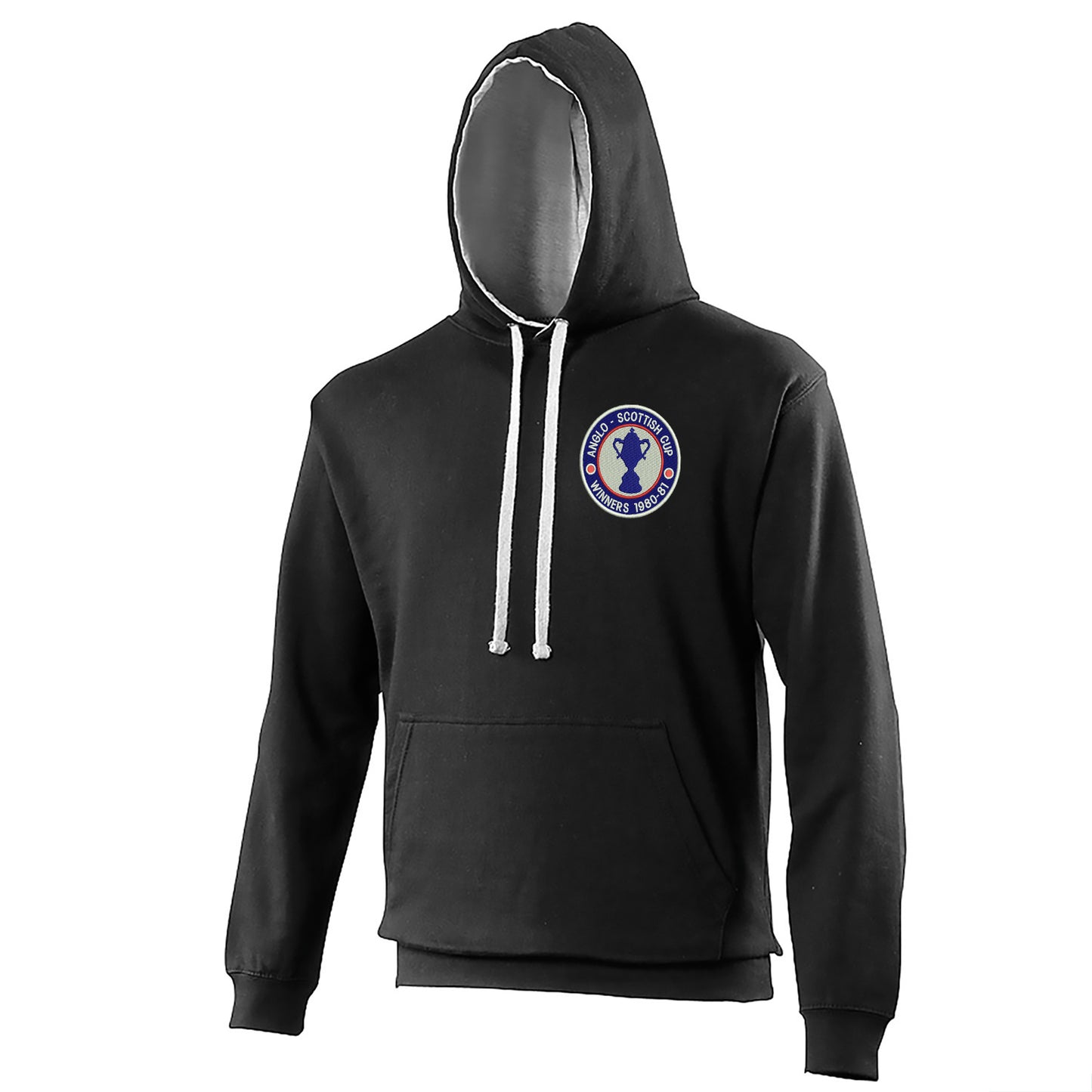 Retro Chesterfield Anglo-Scottish Cup Winners 1981 Embroidered Contrast Hoodie