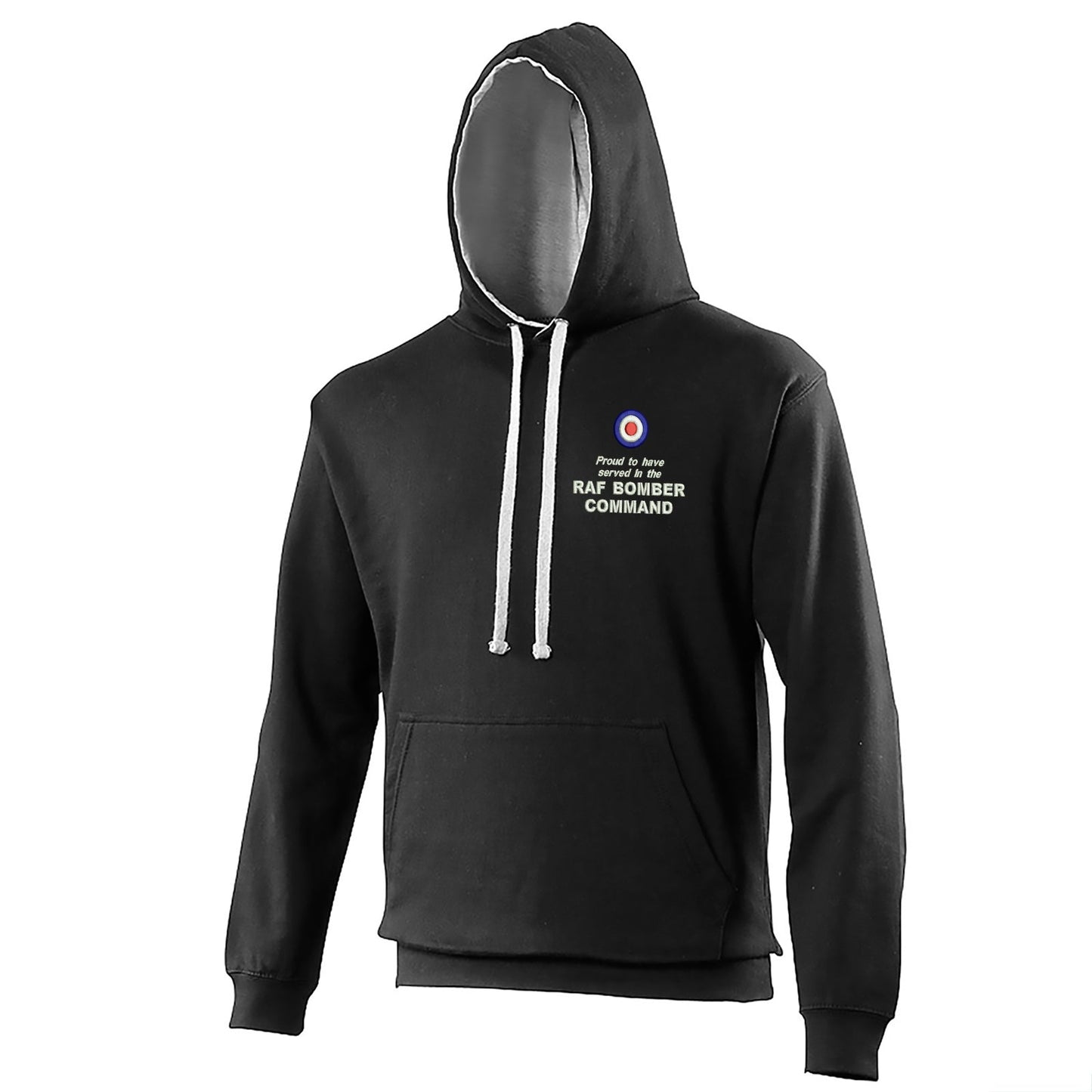 Proud to Have Served in The RAF Bomber Command Embroidered Contrast Hoodie
