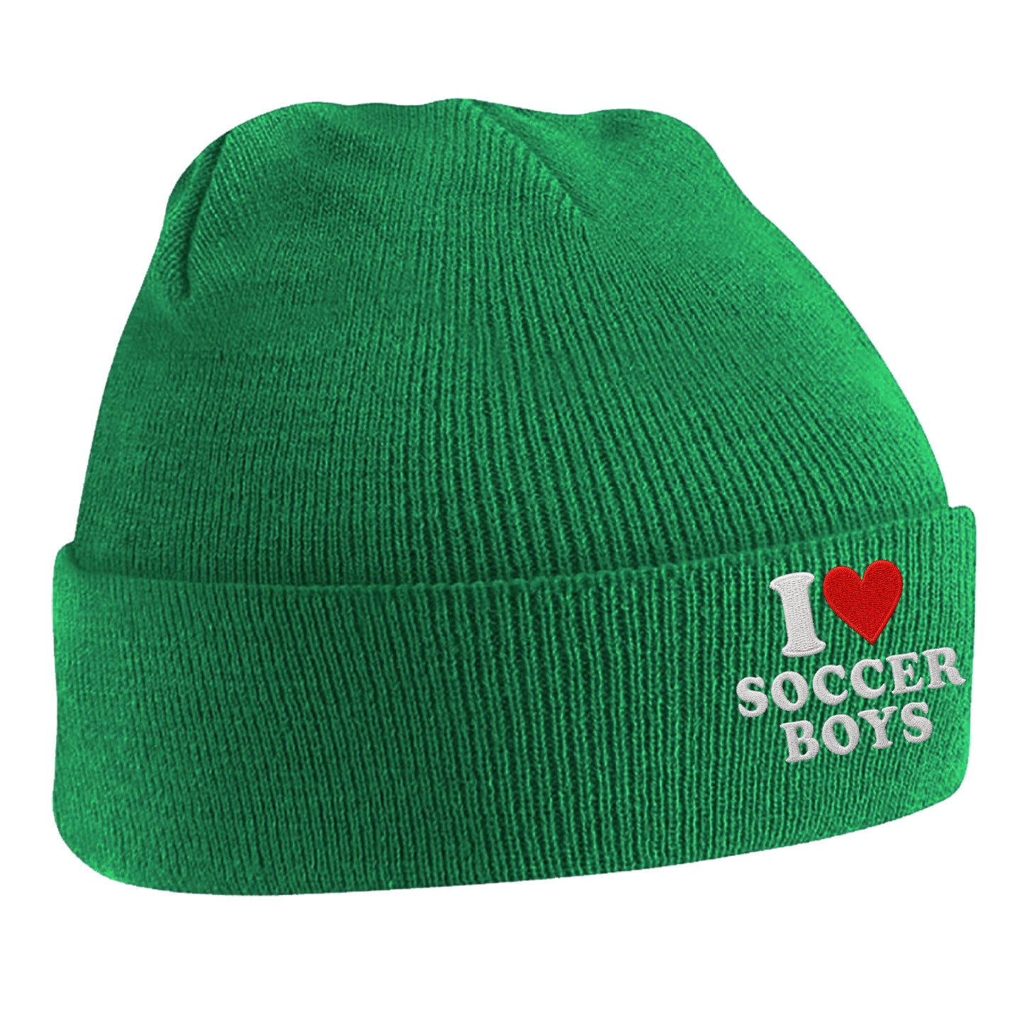 I Love Soccer Boys Beanie Hat