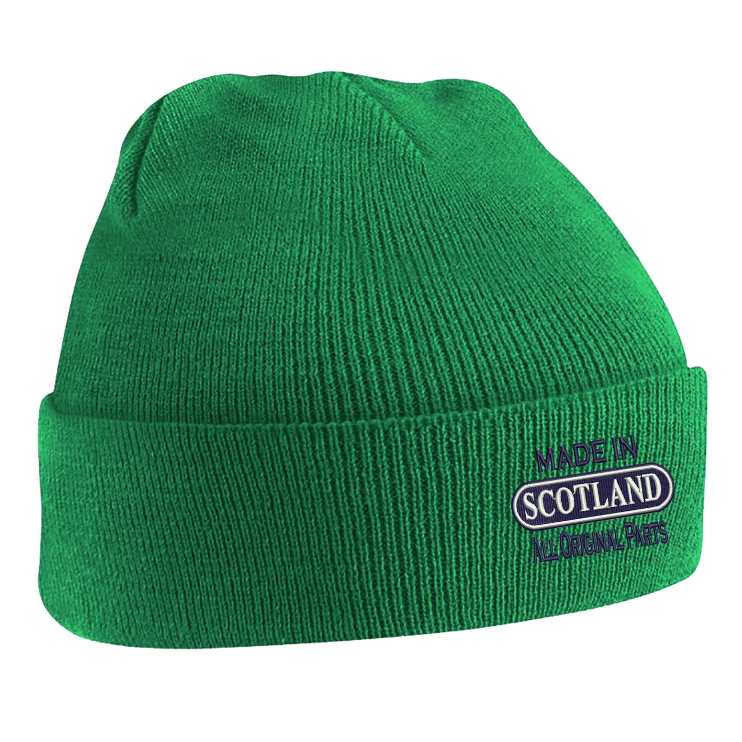 Made in Scotland All Original Parts Embroidered Beanie Hat