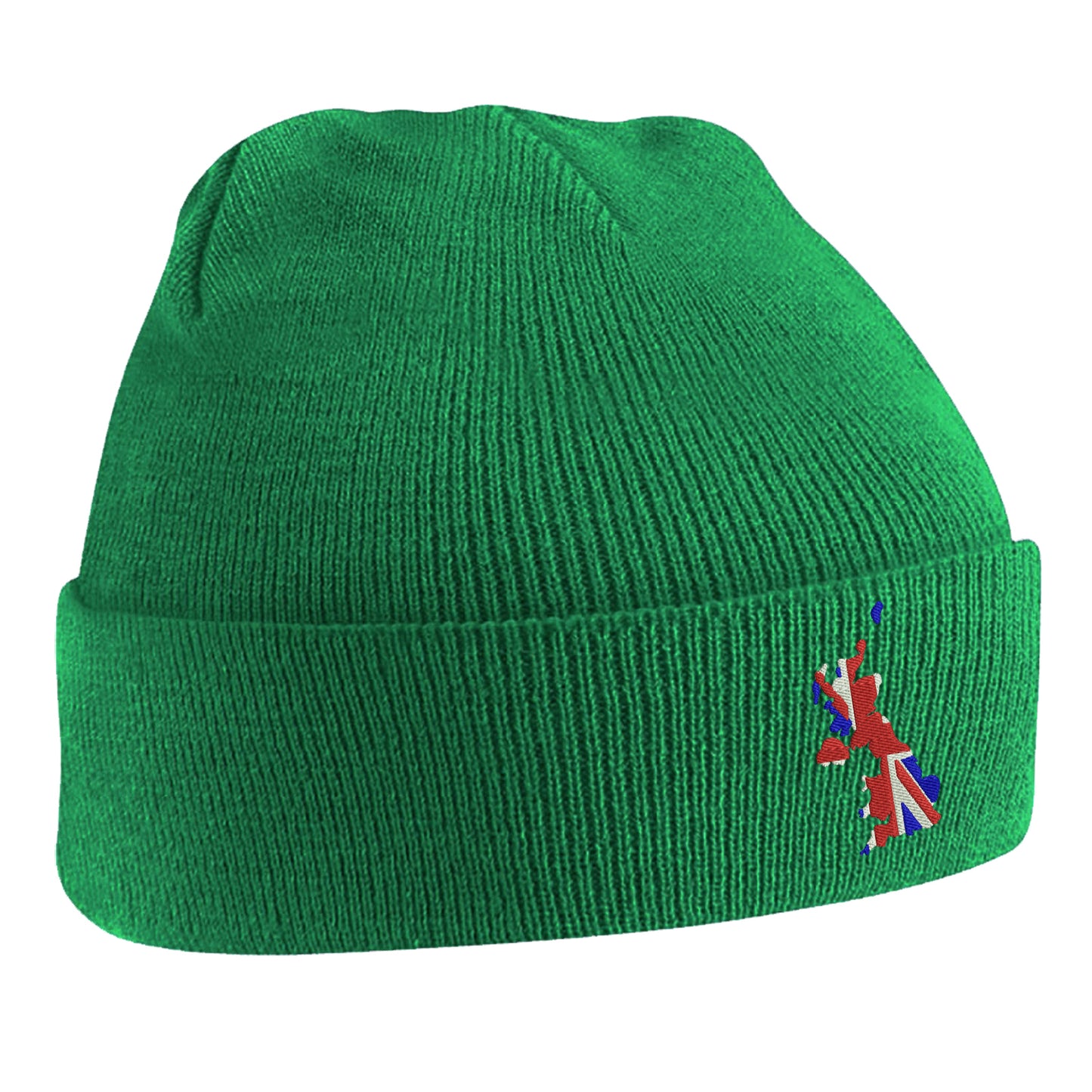 United Kingdom Flag Map Embroidered Beanie Hat