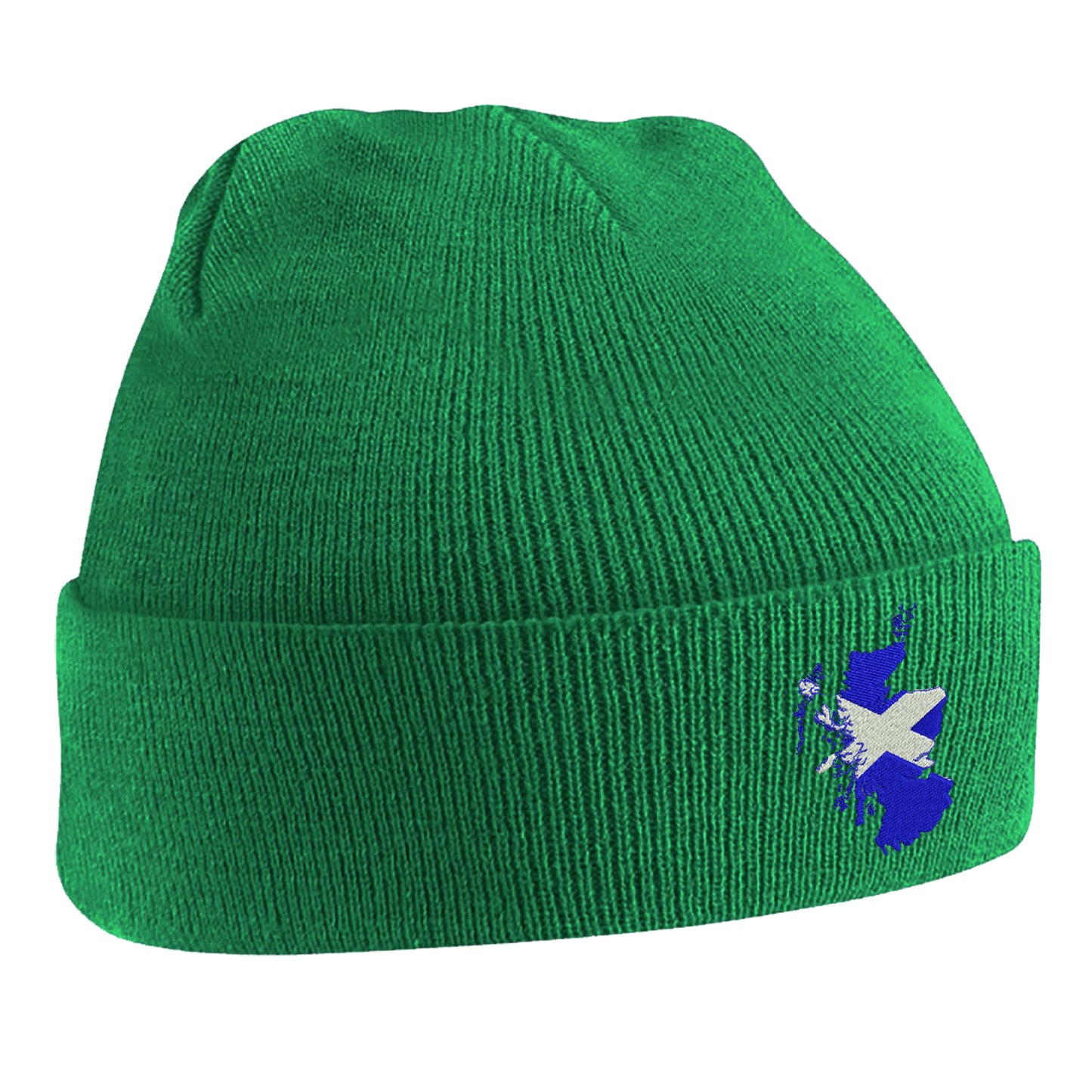 Scotland Flag Map Embroidered Beanie Hat