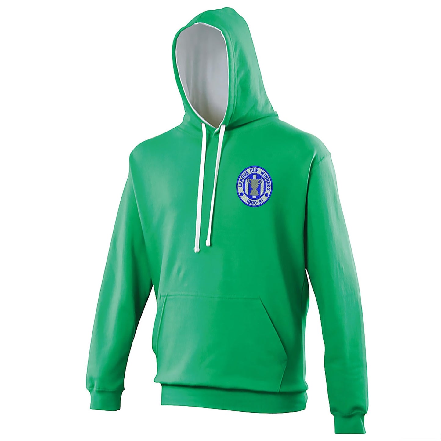 Retro Sheffield Wednesday League Cup Winners 1991 Embroidered Contrast Hoodie