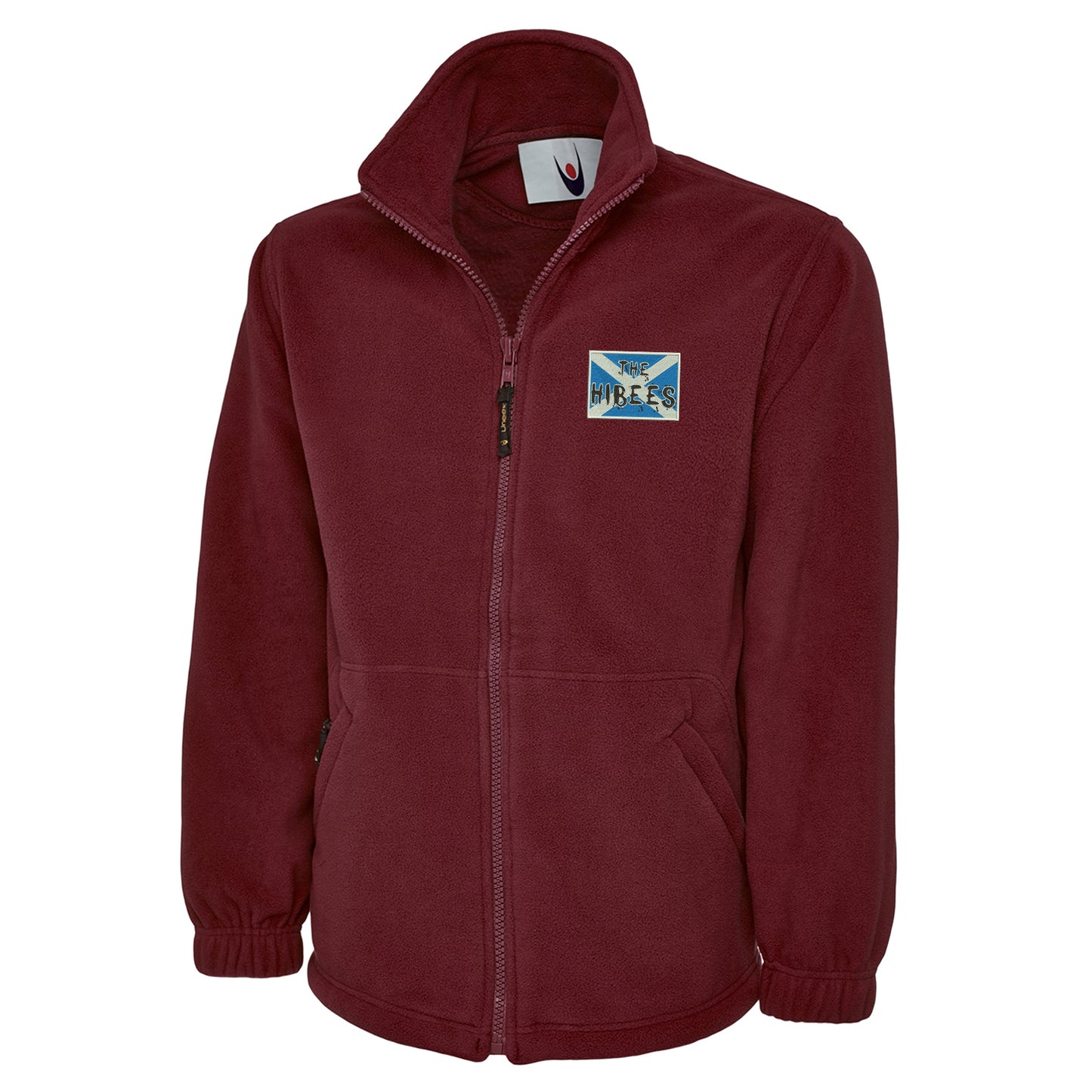The Hibees Grunge Flag of Scotland Embroidered Premium Fleece Jacket