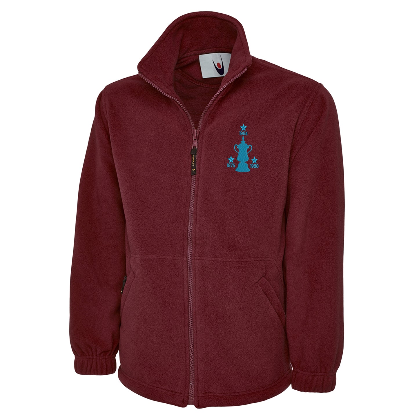 Retro West Ham Three Time Cup Winners Embroidered Premium Fleece Jacket