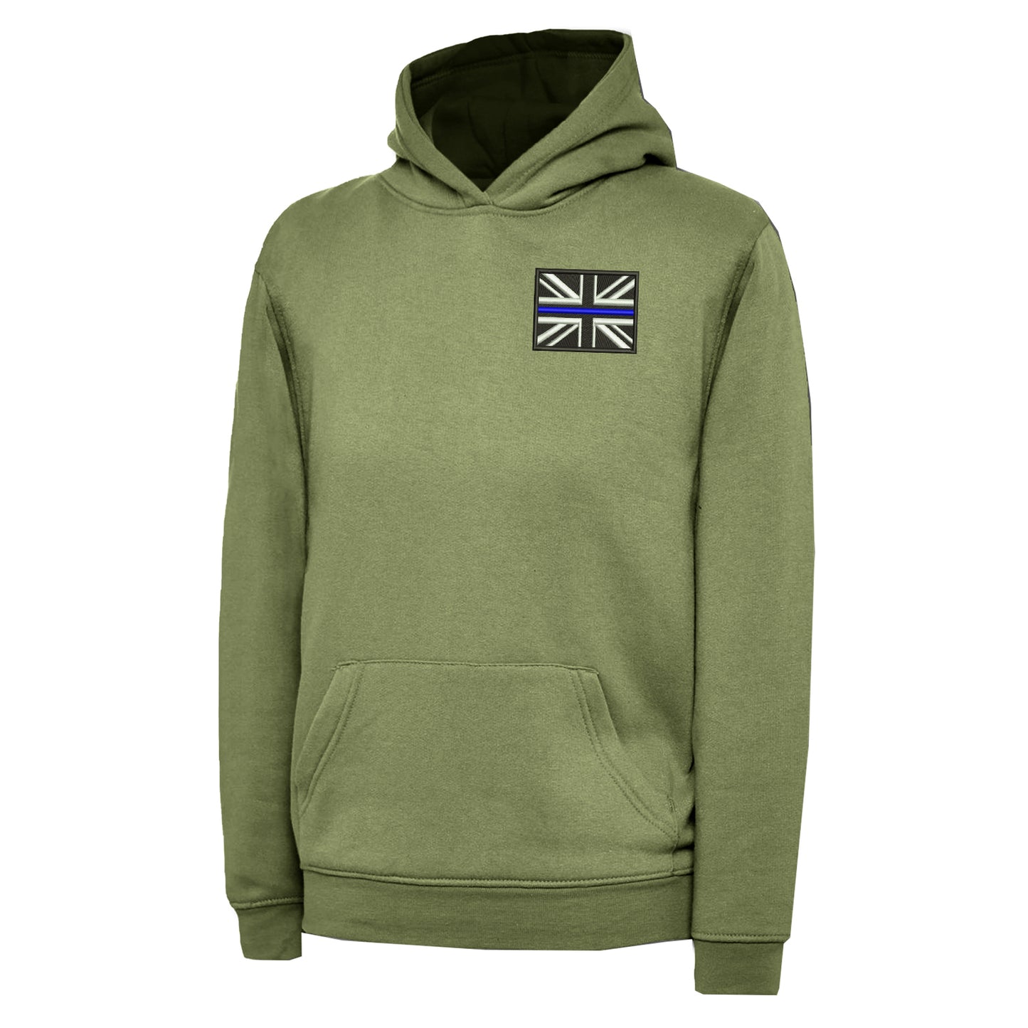 Thin Blue Line Union Jack Embroidered Children's Hoodie