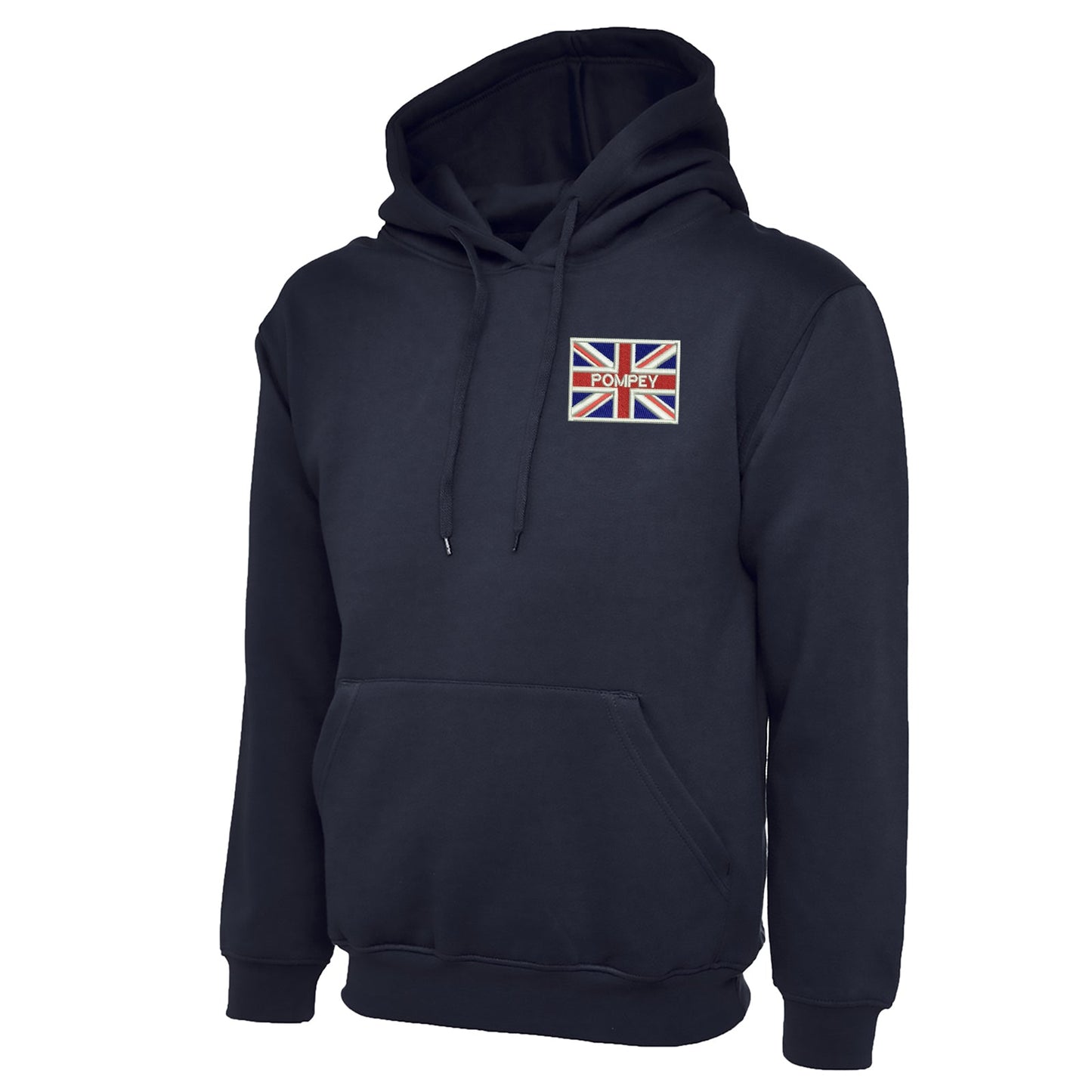 Pompey Coloured Union Jack Embroidered Classic Hoodie