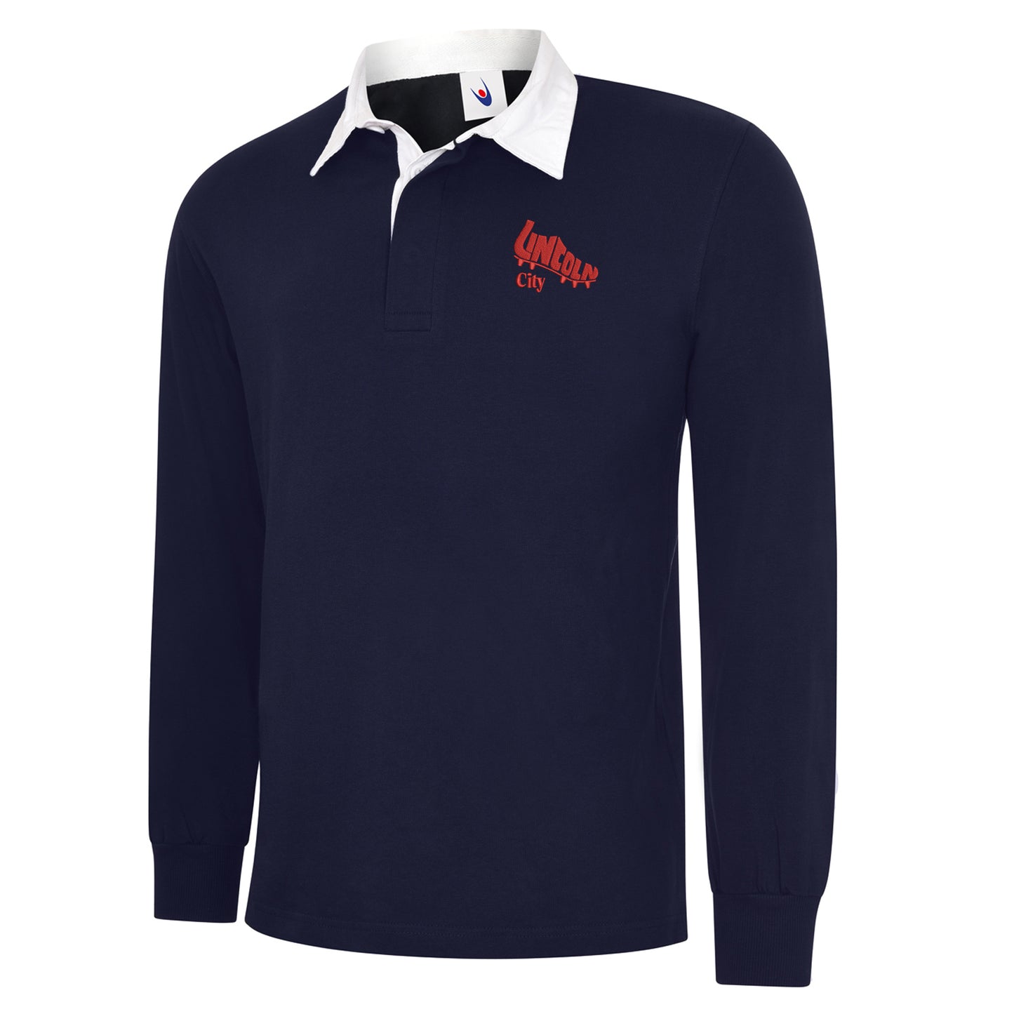 Retro Lincoln 1975 Embroidered Long Sleeve Rugby Shirt