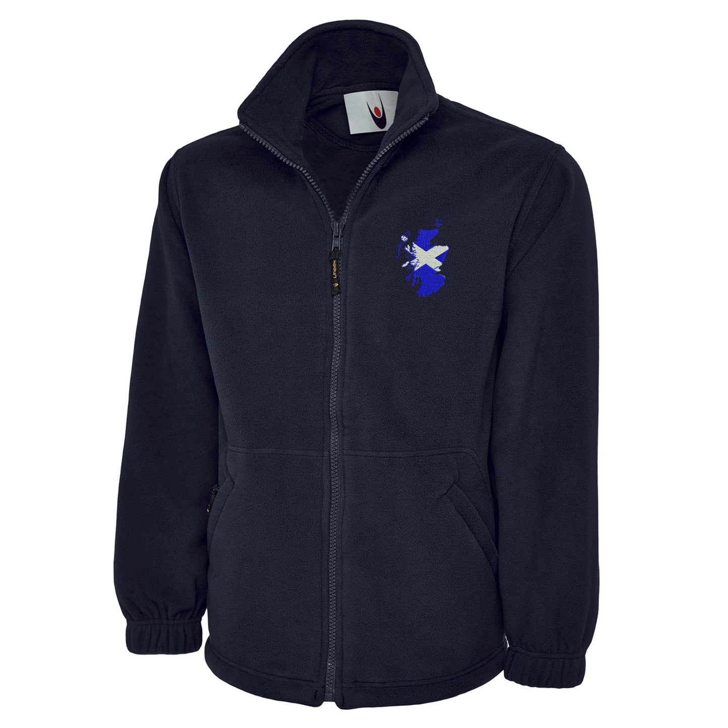Scotland Flag Map Embroidered Premium Fleece Jacket