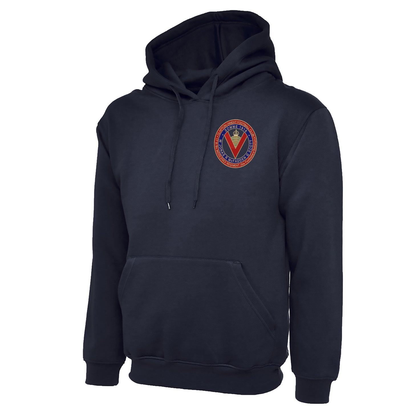 Retro Clapton Orient Somme Memorial Embroidered Hoodie