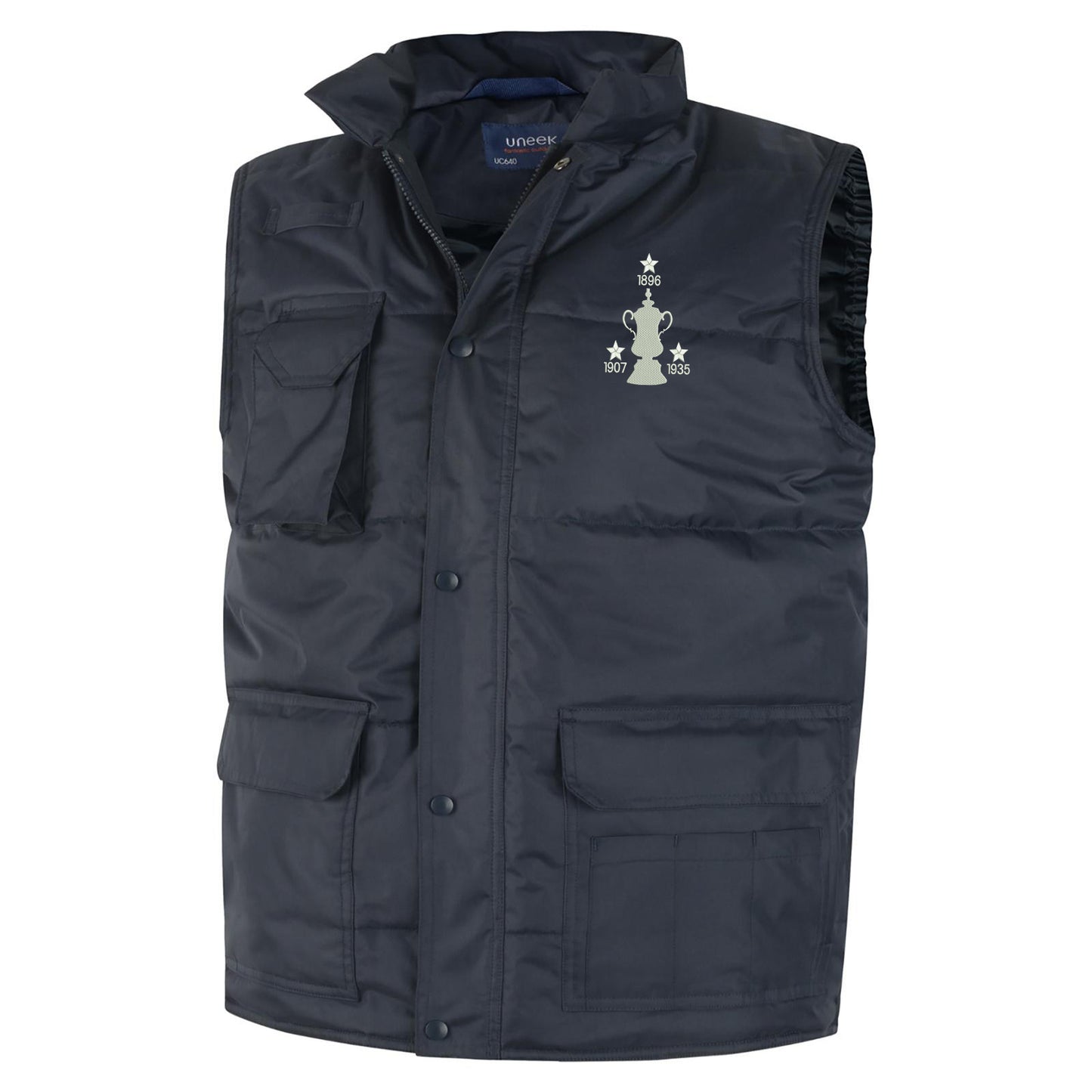 Retro Sheff Wed Three Time Cup Winners Embroidered Super Pro Body Warmer