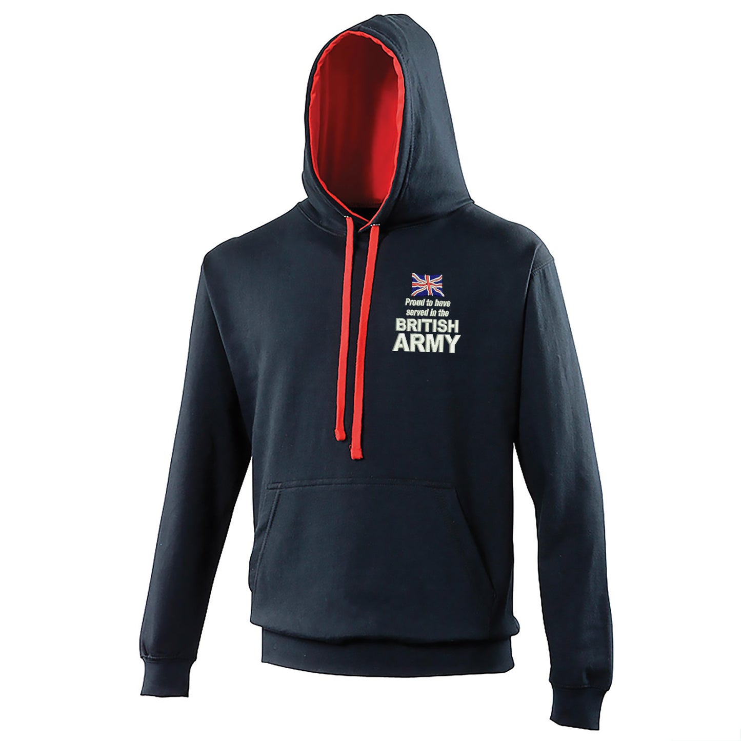 Proud to Have Served in The British Army Embroidered Contrast Hoodie