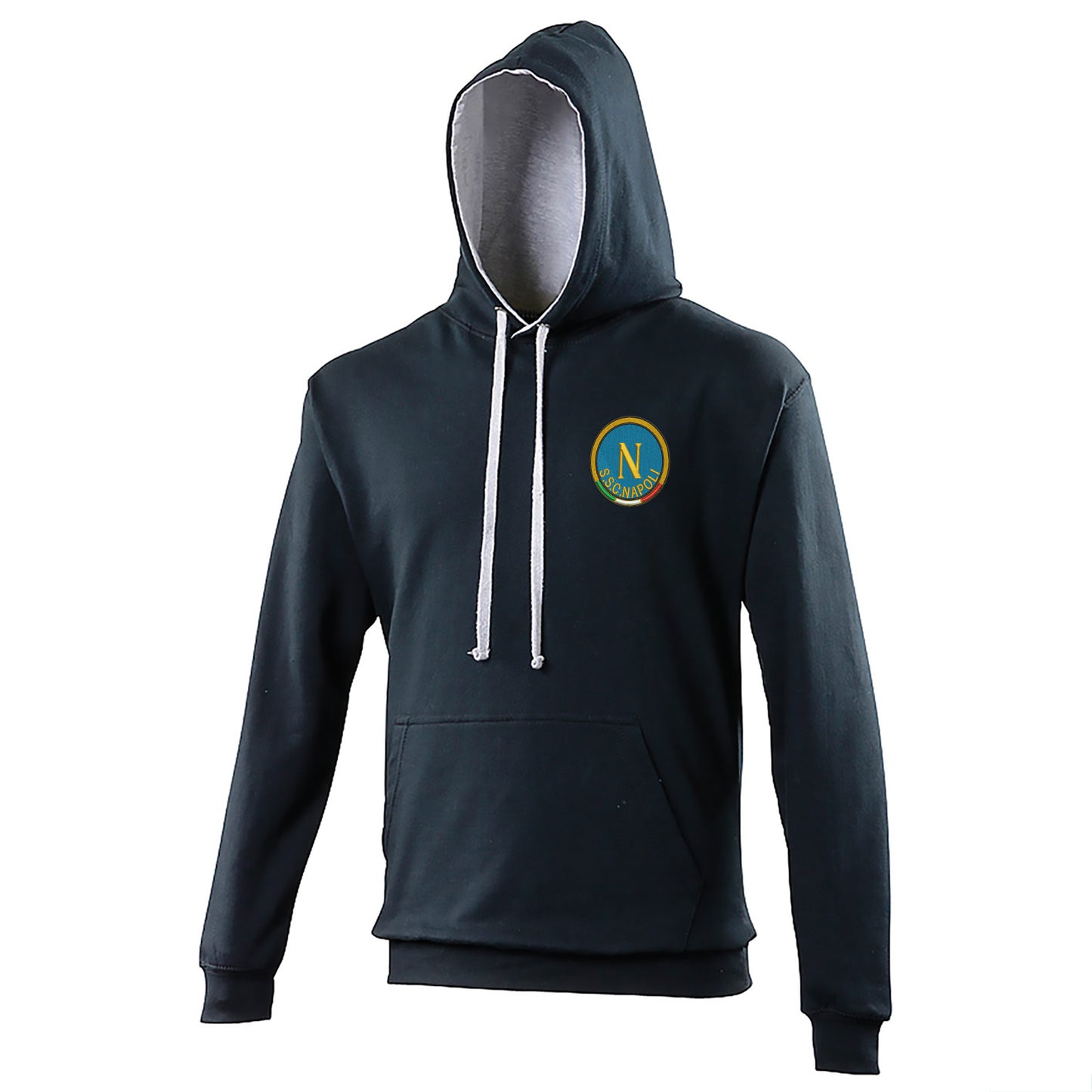 Retro Napoli 1970s Embroidered Contrast Hoodie