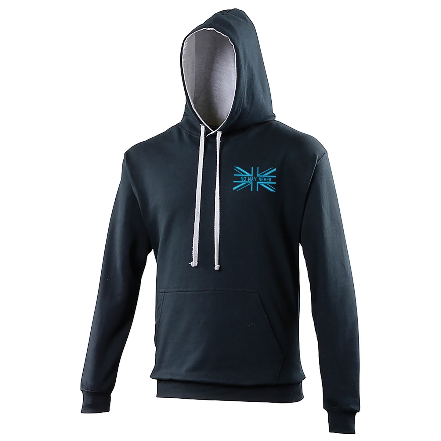 No Nay Never Union Jack Embroidered Contrast Hoodie