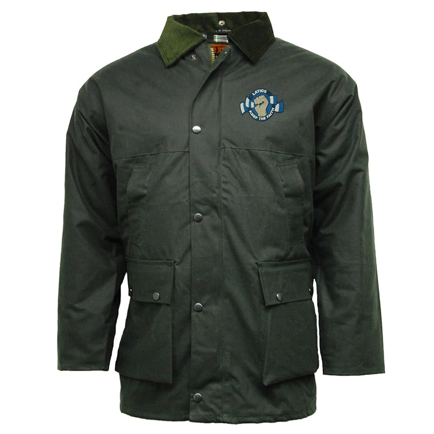 Latics Keep The Faith Embroidered Padded Wax Jacket