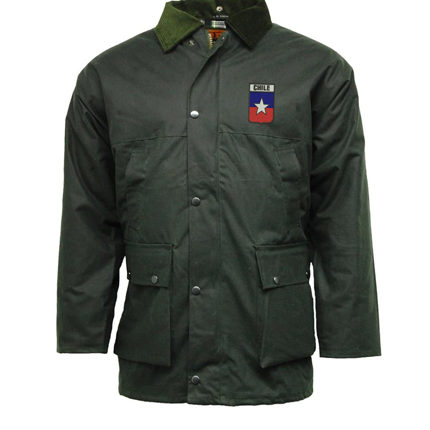 Retro Chile Rugby 1953 Embroidered Padded Wax Jacket