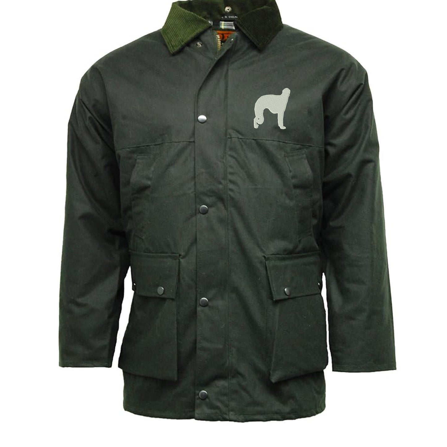 Borzoi Embroidered Padded Wax Jacket