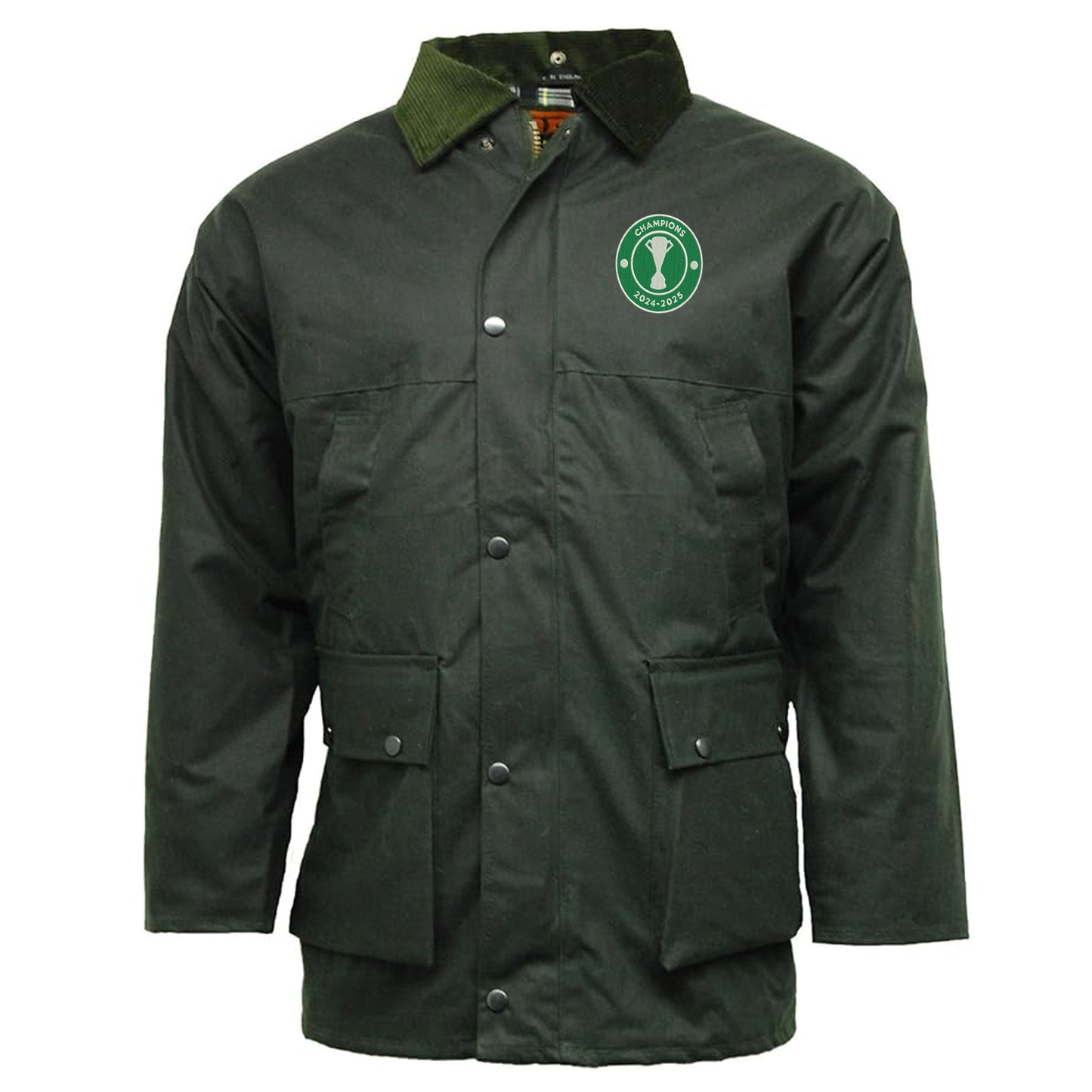Celtic Champions 2024-2025 Embroidered Padded Wax Jacket