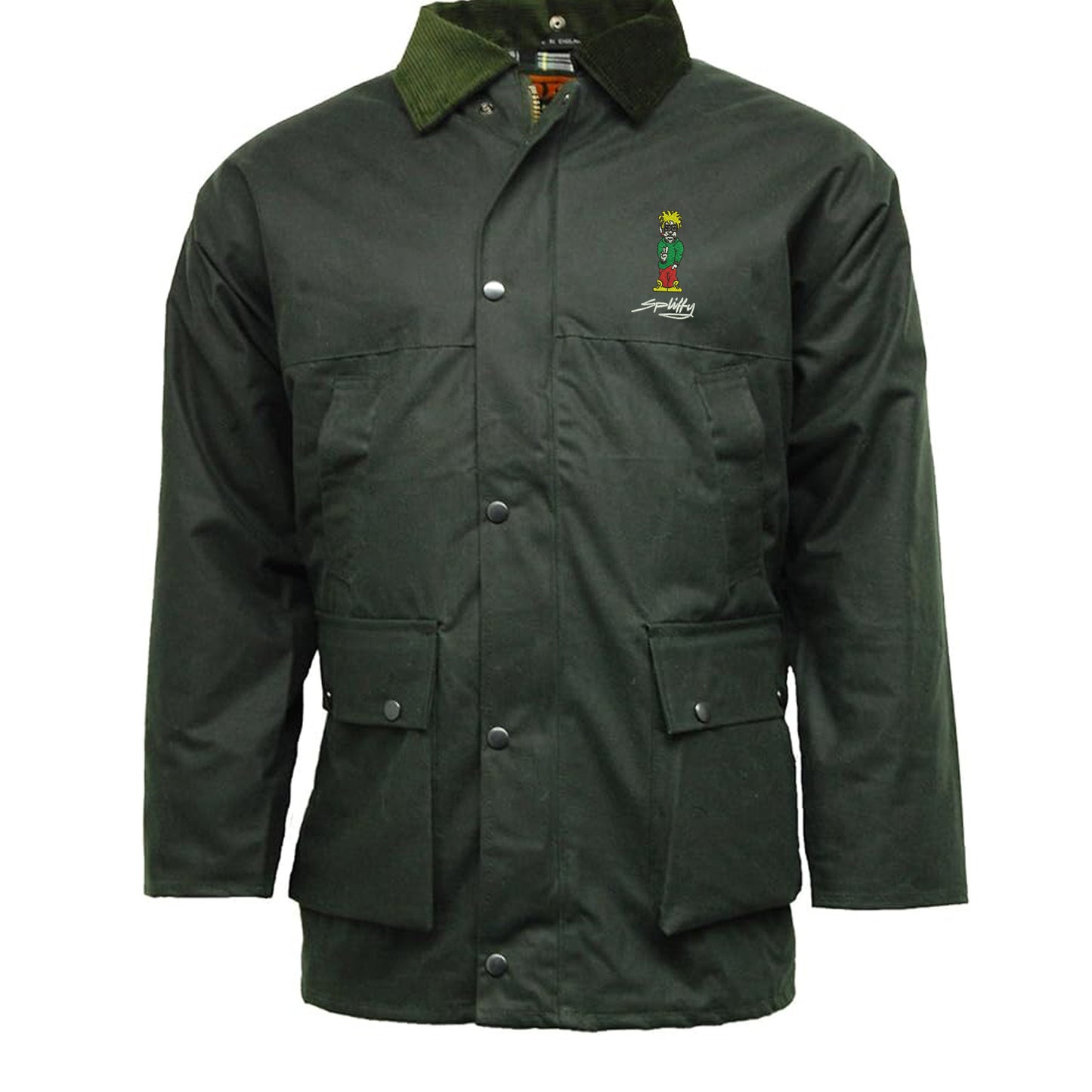 Retro Eclipse Embroidered Padded Wax Jacket