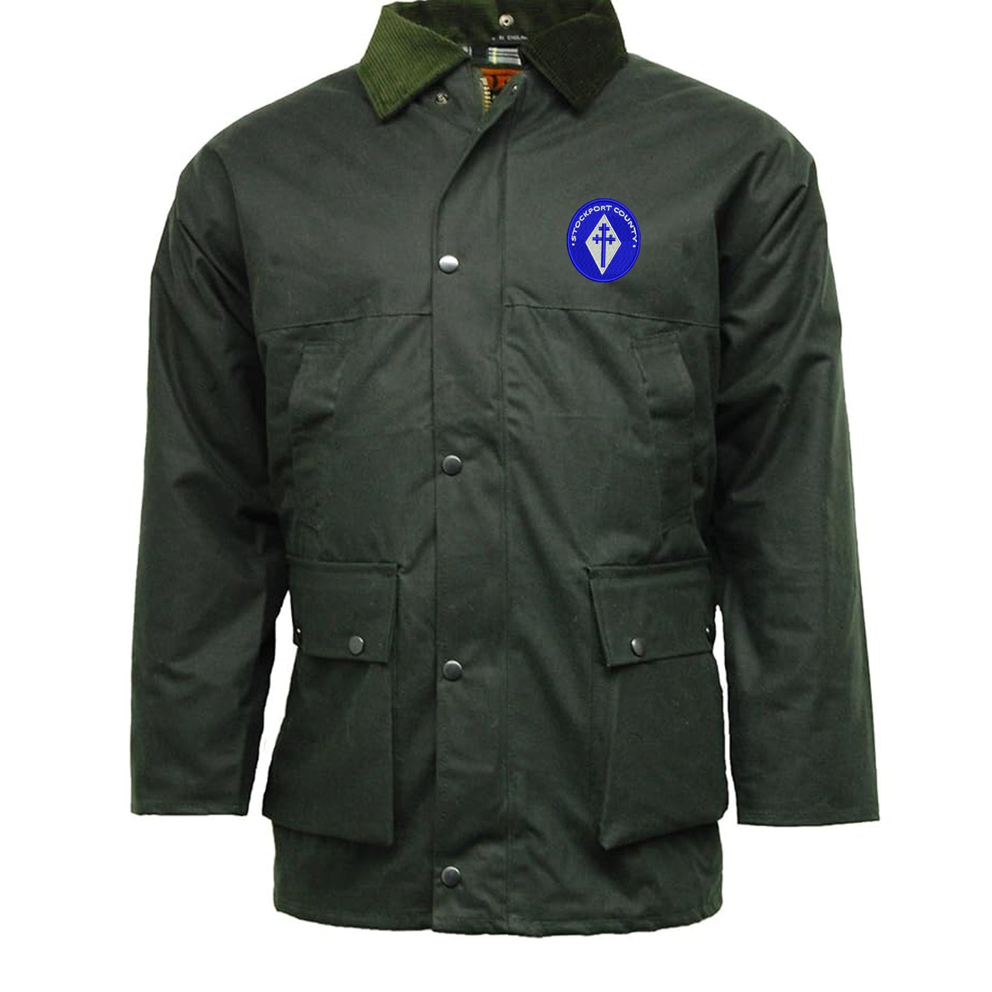 Retro Stockport 1978 Embroidered Padded Wax Jacket