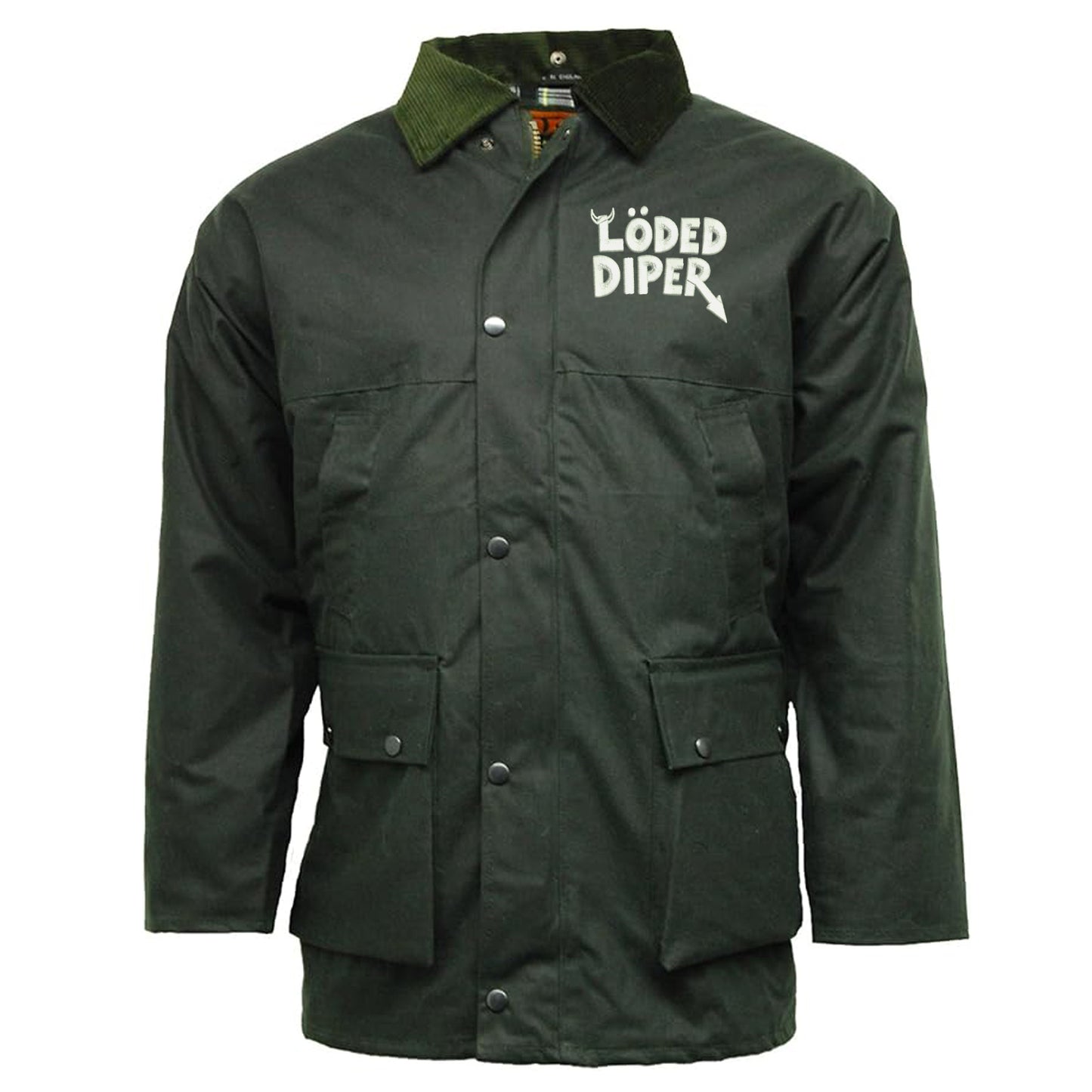 Loded Diper Embroidered Padded Wax Jacket