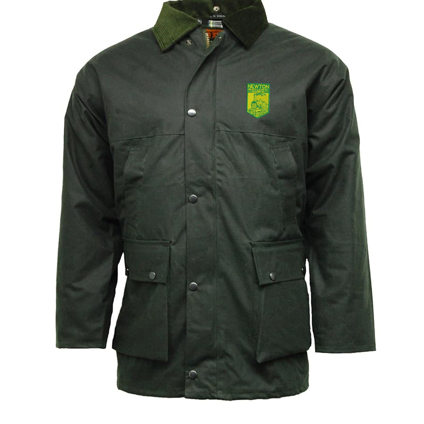 Retro Newton Heath LYR Embroidered Padded Wax Jacket
