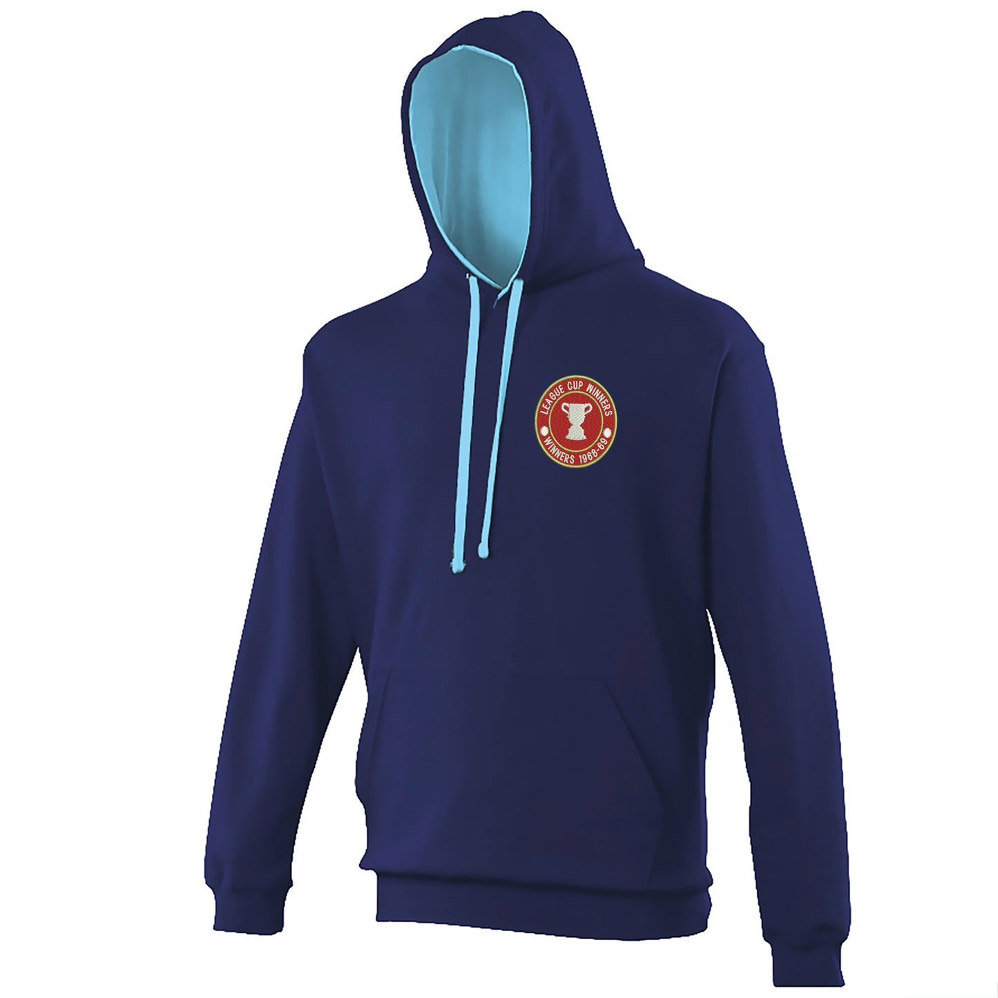 Retro Swindon Town Football League Cup Winners 1969 Embroidered Contrast Hoodie