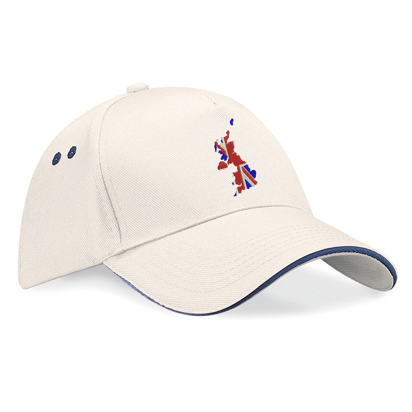 United Kingdom Flag Map Embroidered Baseball Cap