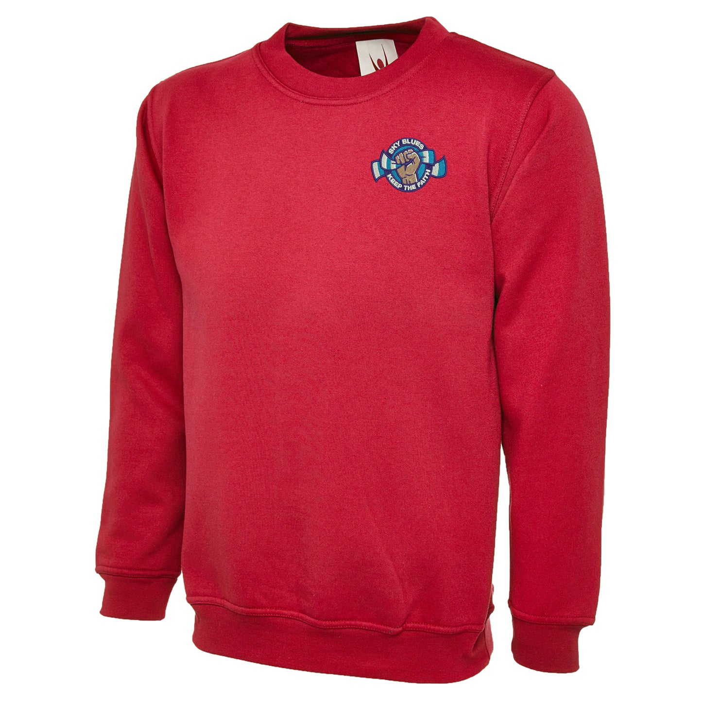 Sky Blues Keep The Faith Embroidered Classic Sweatshirt