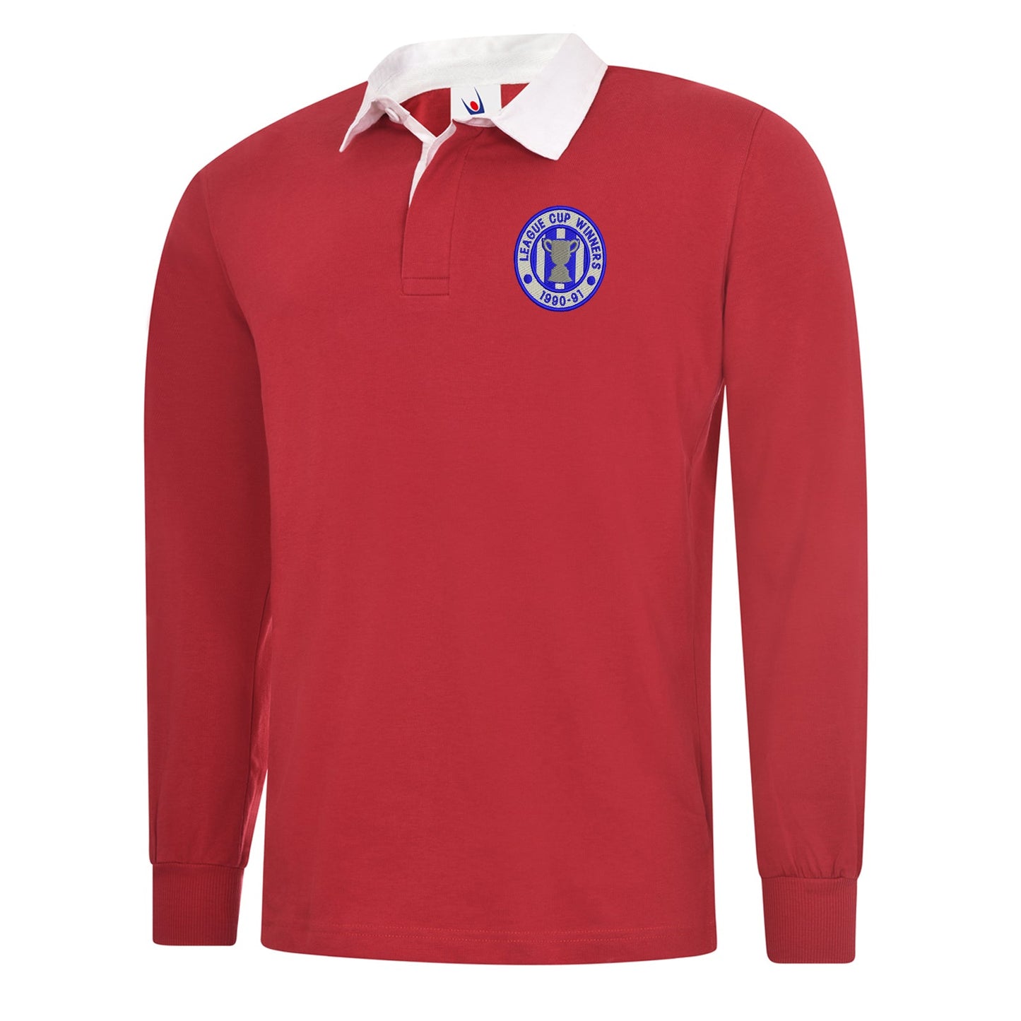 Retro Sheffield Wednesday League Cup Winners 1991 Embroidered Long Sleeve Rugby Shirt
