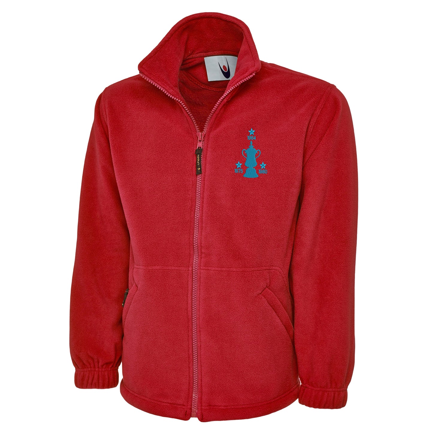 Retro West Ham Three Time Cup Winners Embroidered Premium Fleece Jacket