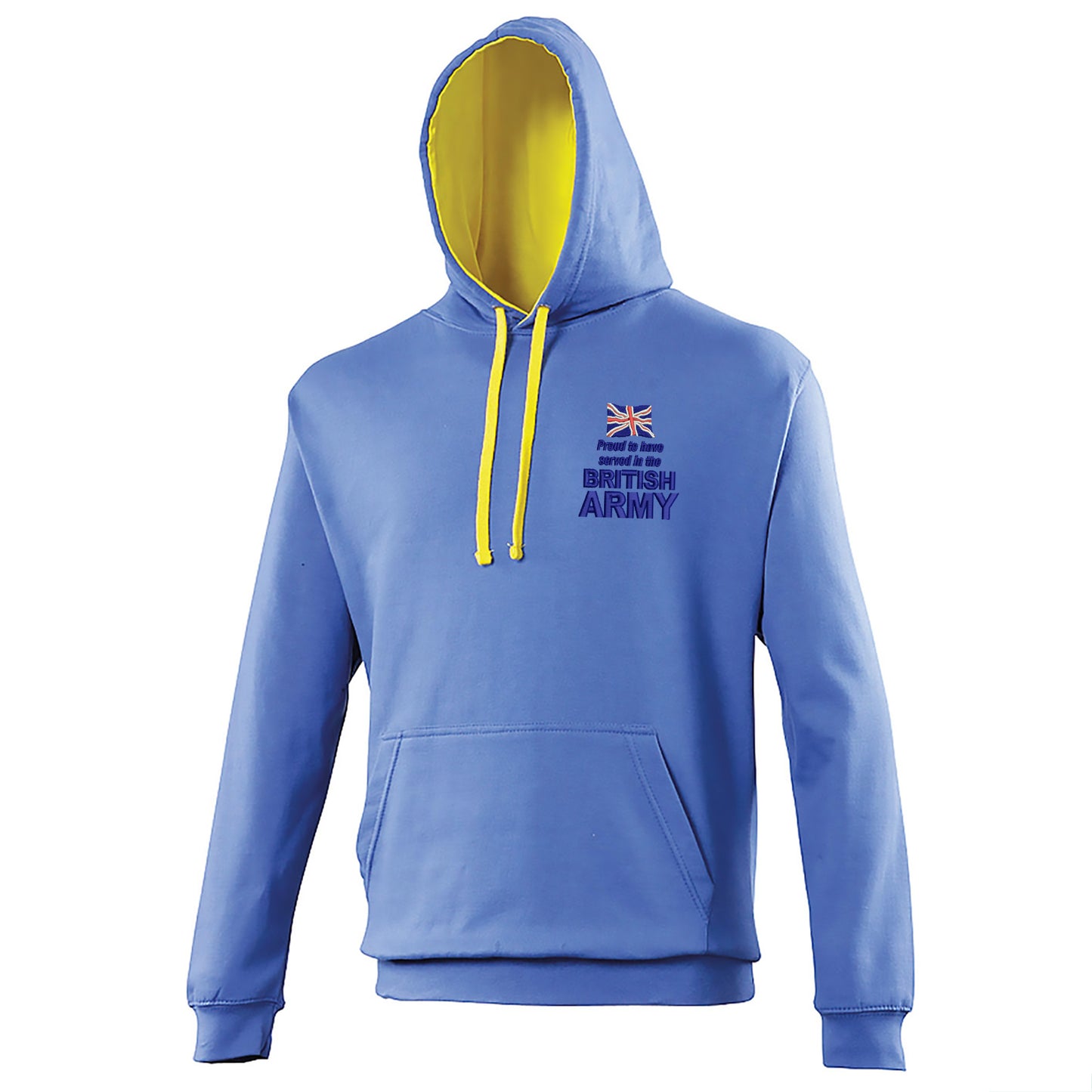 Proud to Have Served in The British Army Embroidered Contrast Hoodie