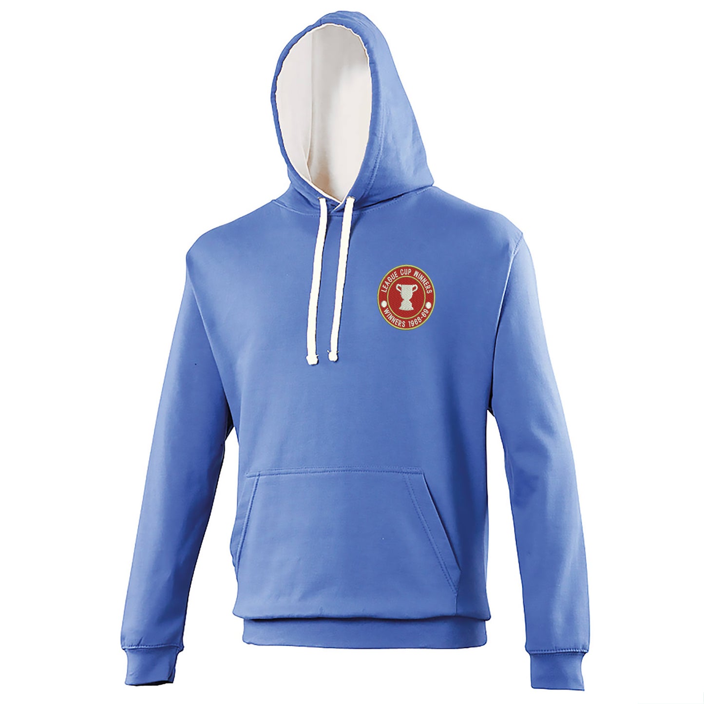 Retro Swindon Town Football League Cup Winners 1969 Embroidered Contrast Hoodie