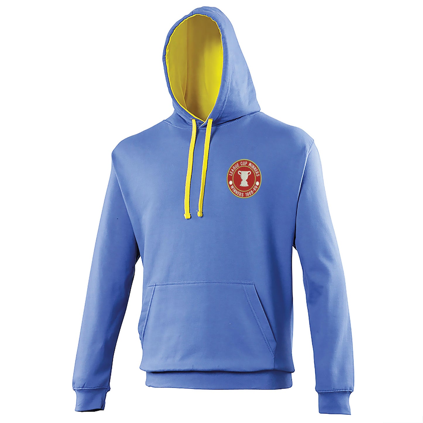 Retro Swindon Town Football League Cup Winners 1969 Embroidered Contrast Hoodie