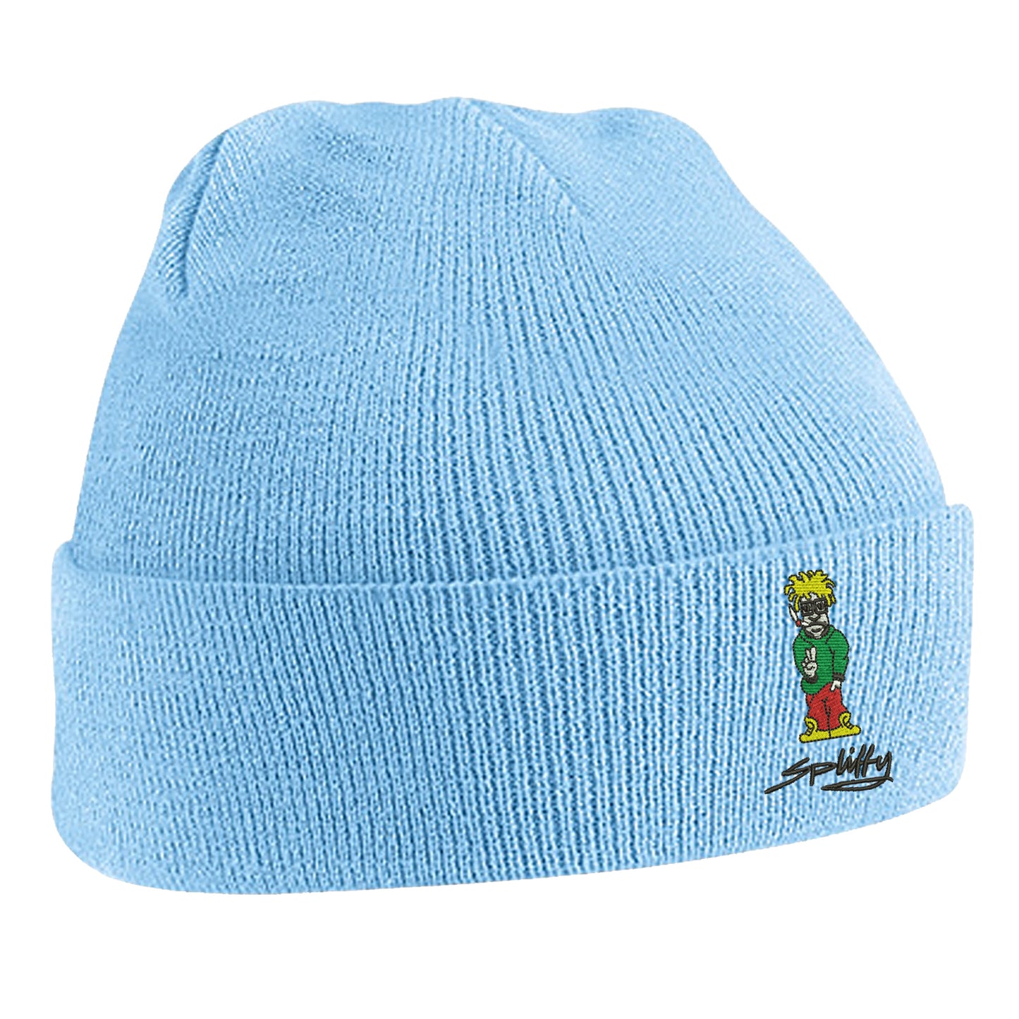 Retro Eclipse Embroidered Beanie Hat