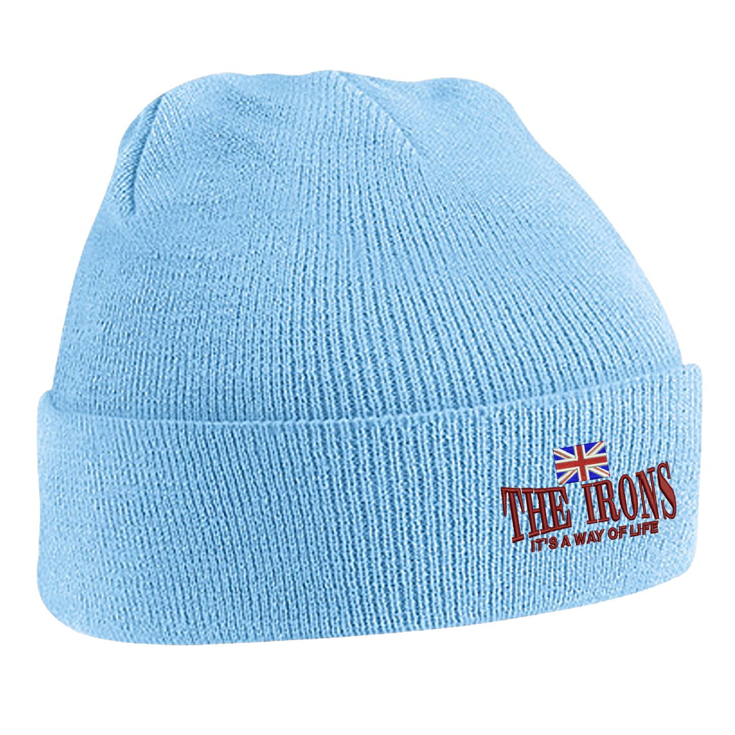 The Irons It's Way of Life Union Jack Embroidered Beanie Hat