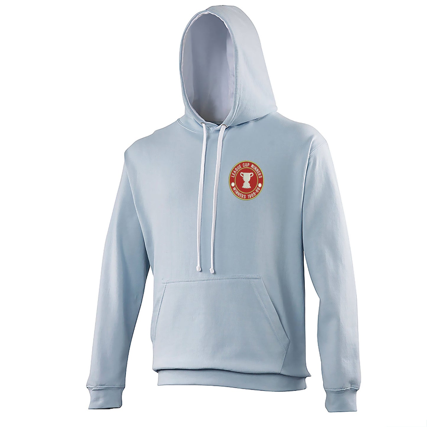 Retro Swindon Town Football League Cup Winners 1969 Embroidered Contrast Hoodie