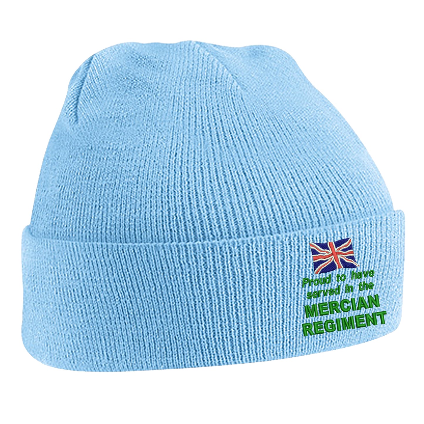 Proud to Have Served in The Mercian Regiment Embroidered Beanie Hat