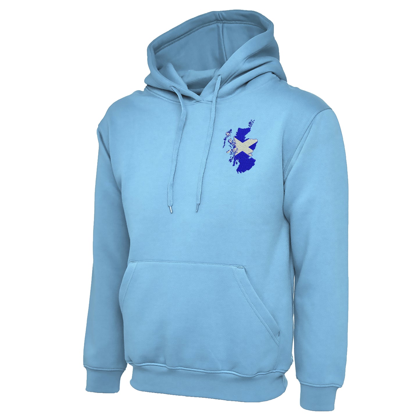 Scotland Flag Map Embroidered Hoodie